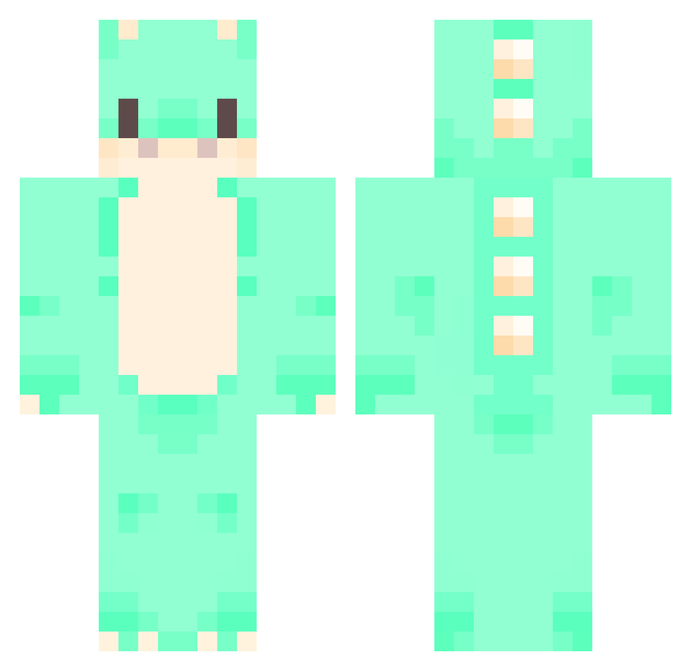 MC_pinkcow Minecraft skin, front and back view