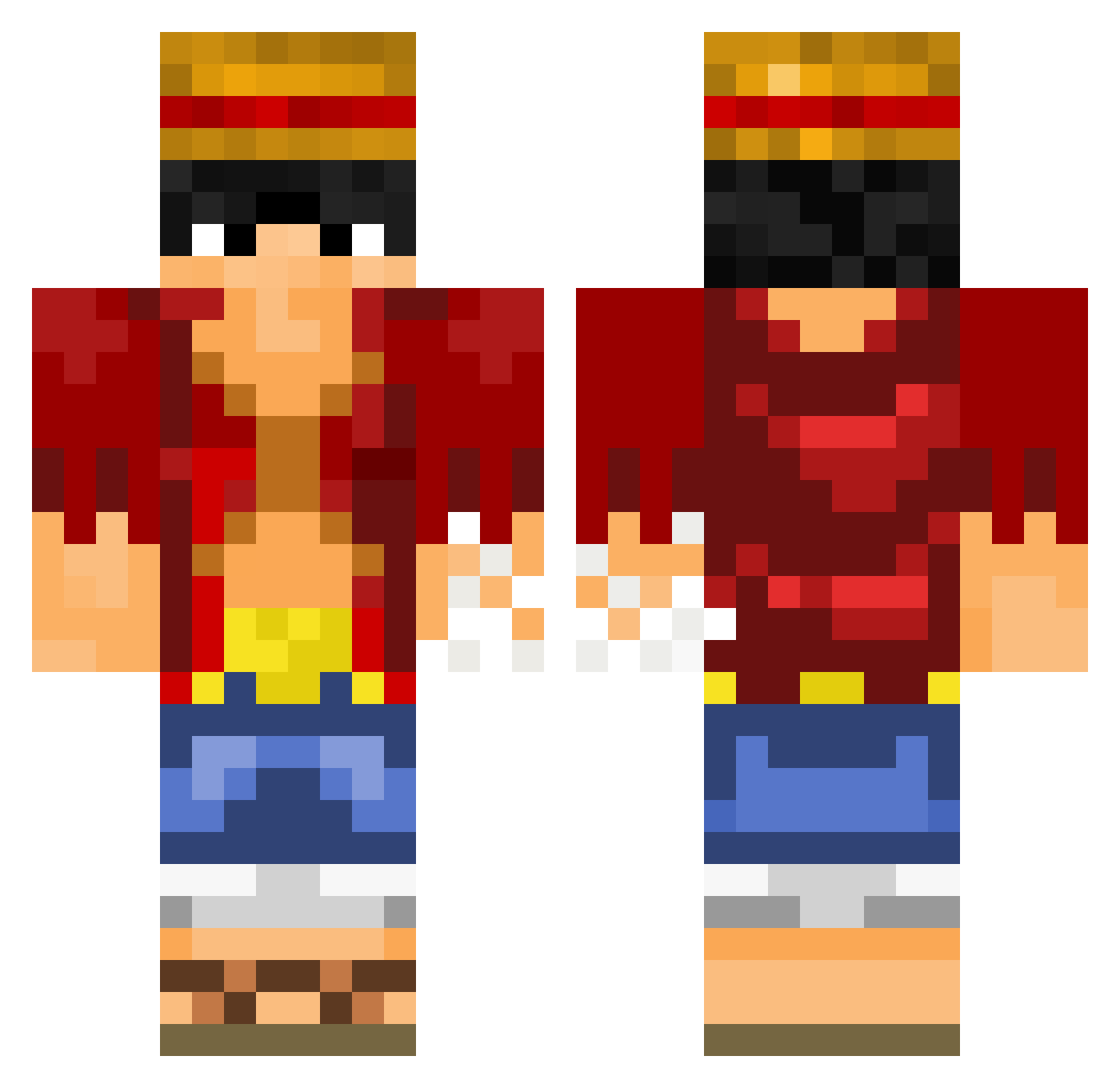 Maui356 Minecraft skin, front and back view