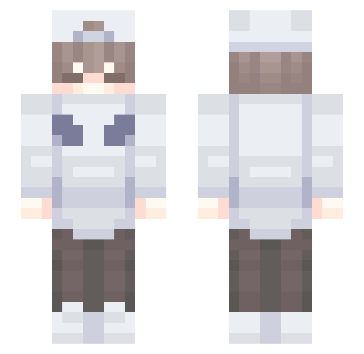 Shadoww2307 Minecraft skin, front and back view
