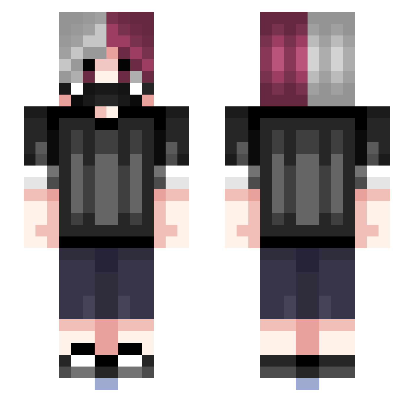 6shadowwind Minecraft skin, front and back view