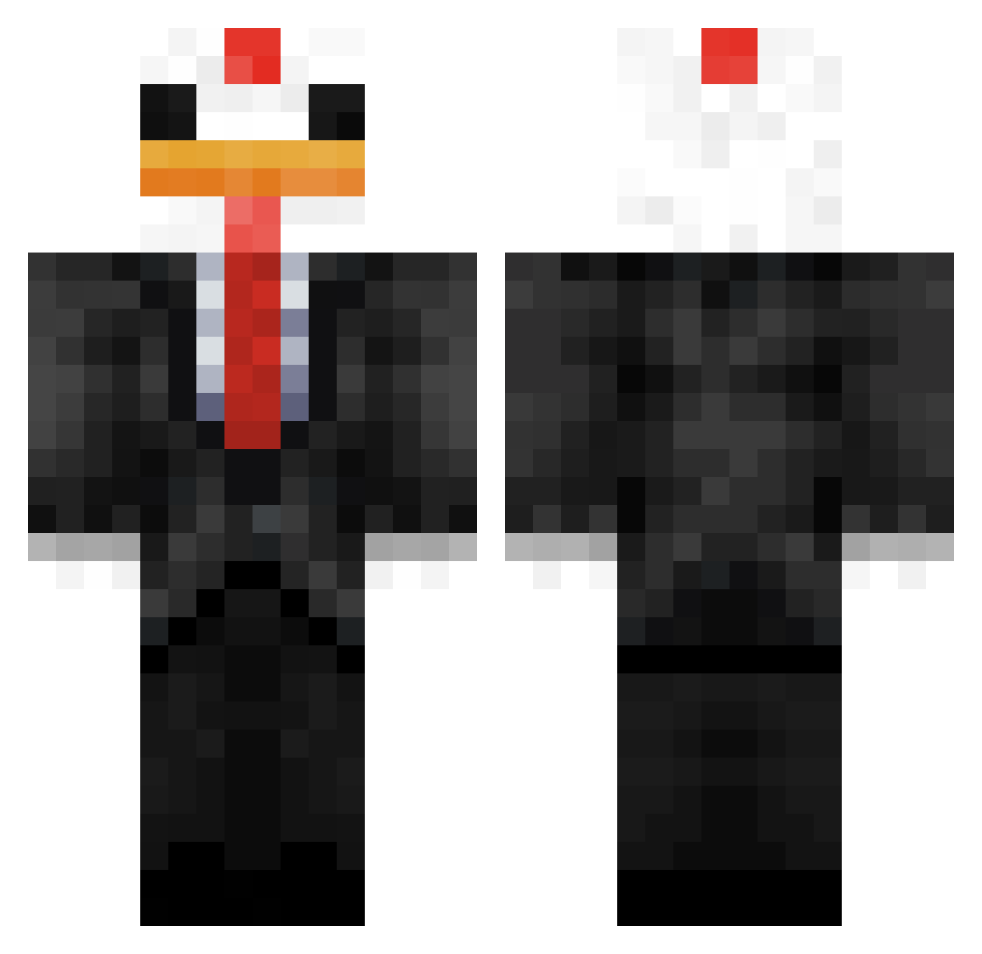 SrKing Minecraft skin, front and back view