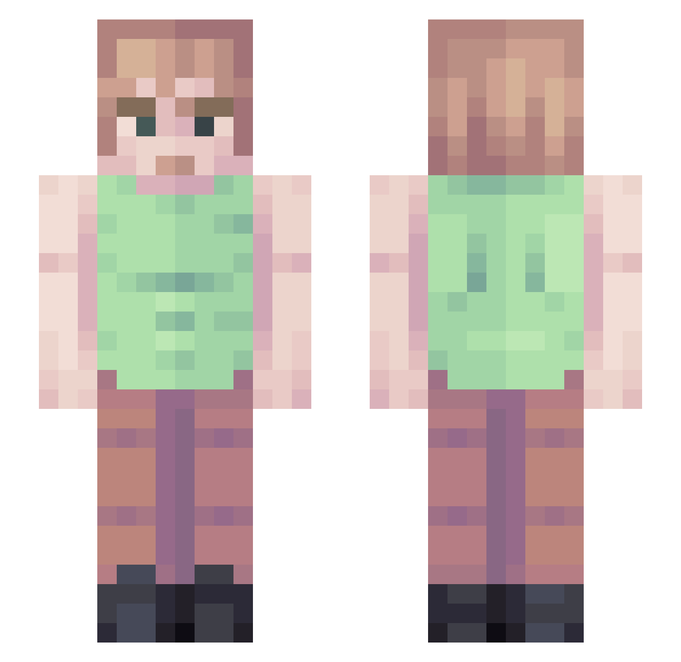CHAOS_Critical_ Minecraft skin, front and back view