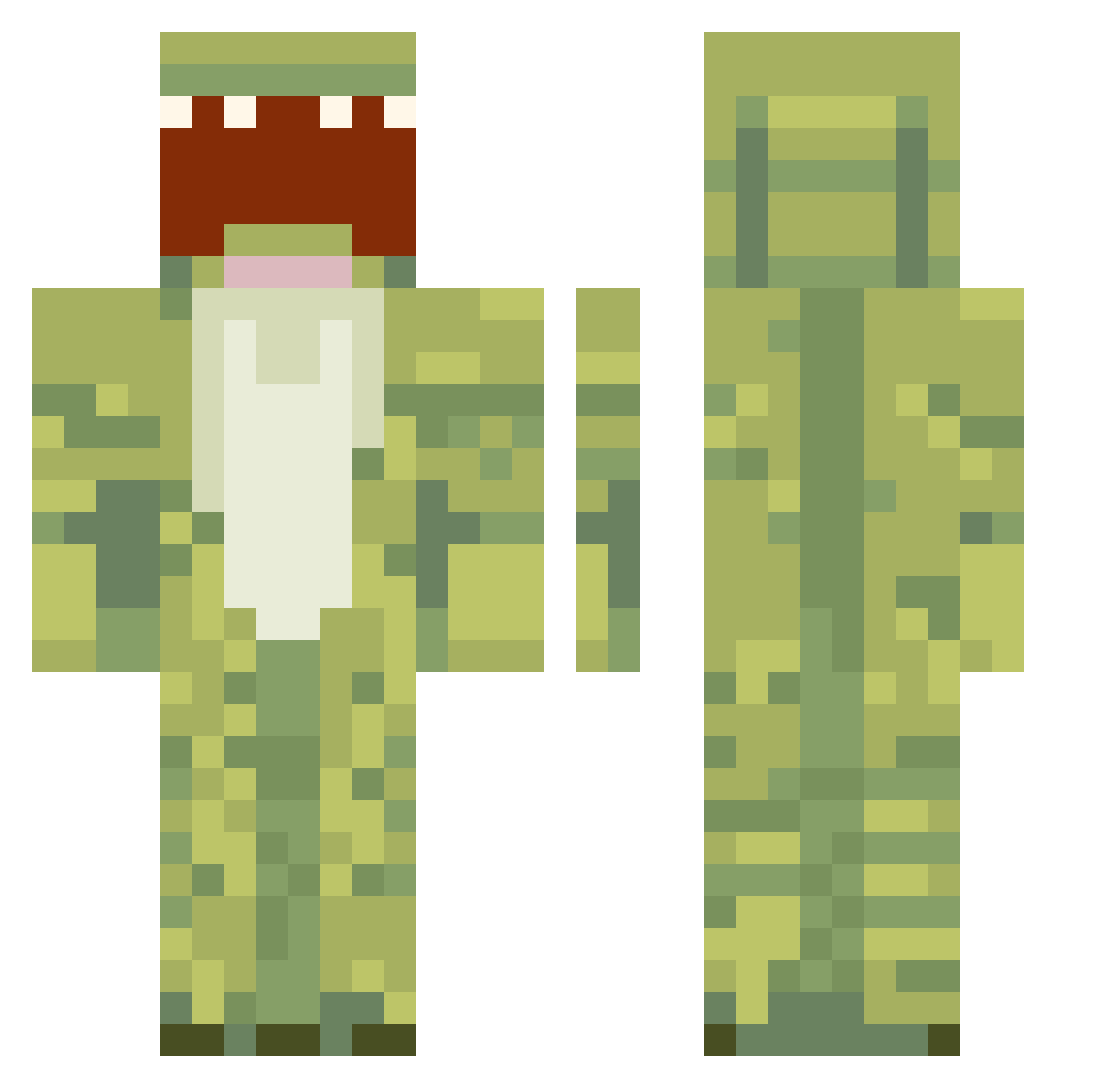 Osuo Minecraft skin, front and back view