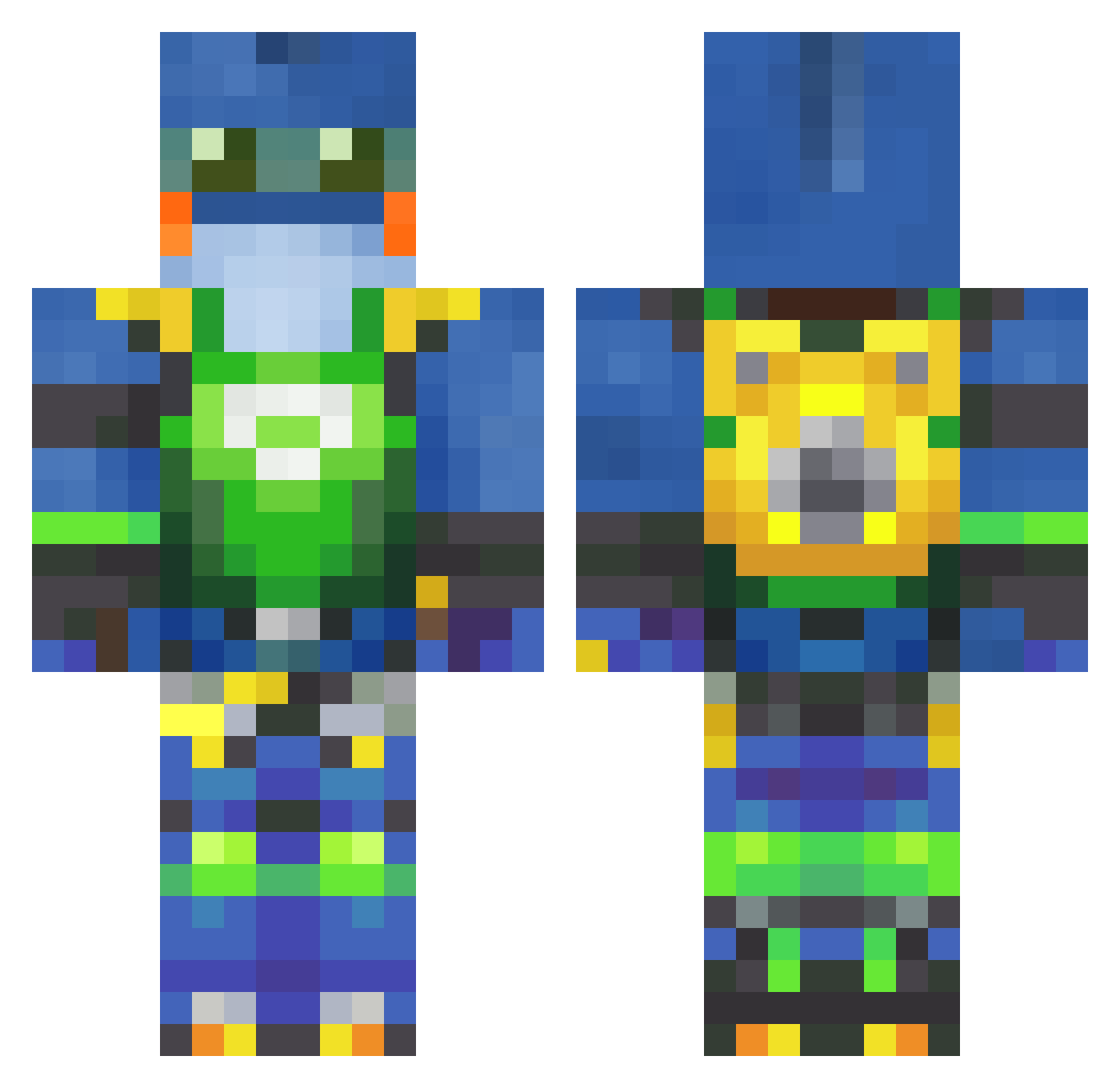 Sc0rp10Aleck Minecraft skin, front and back view