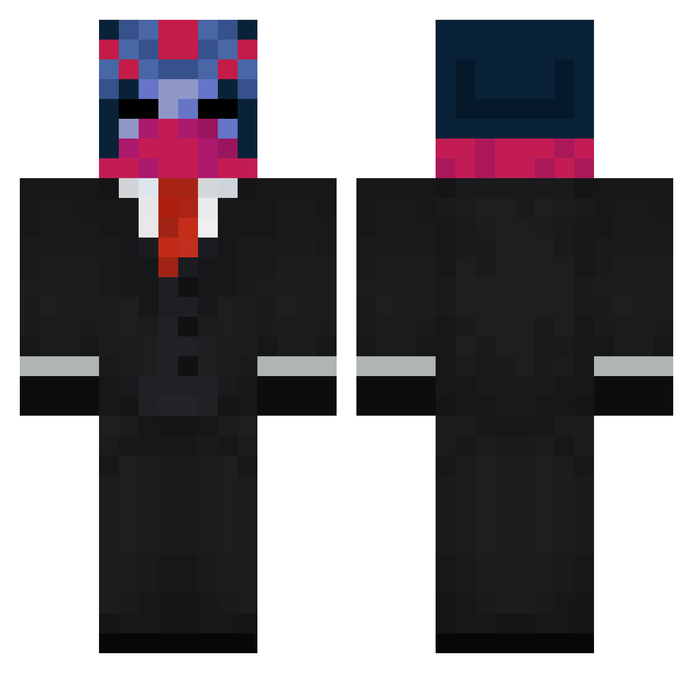 Yahrzeit Minecraft skin, front and back view
