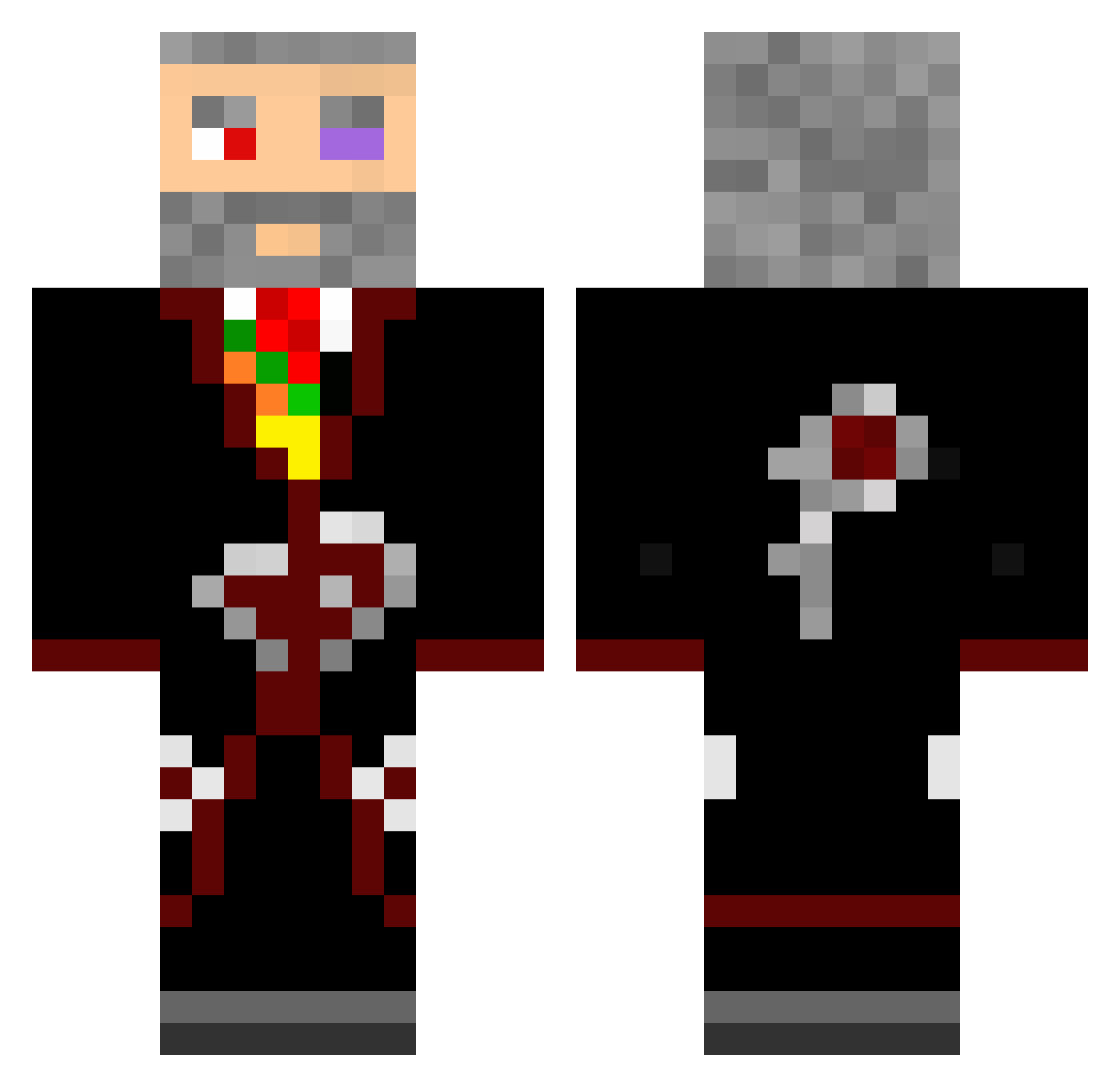 Ak_Fumandu Minecraft skin, front and back view