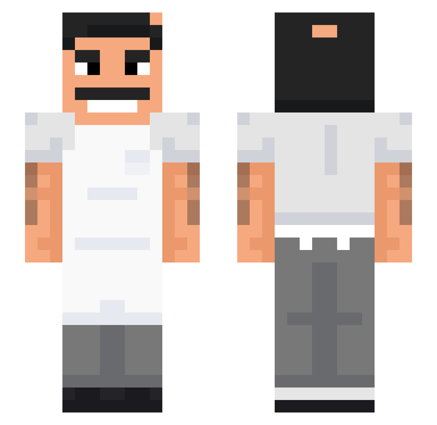 EmpBelos Minecraft skin, front and back view