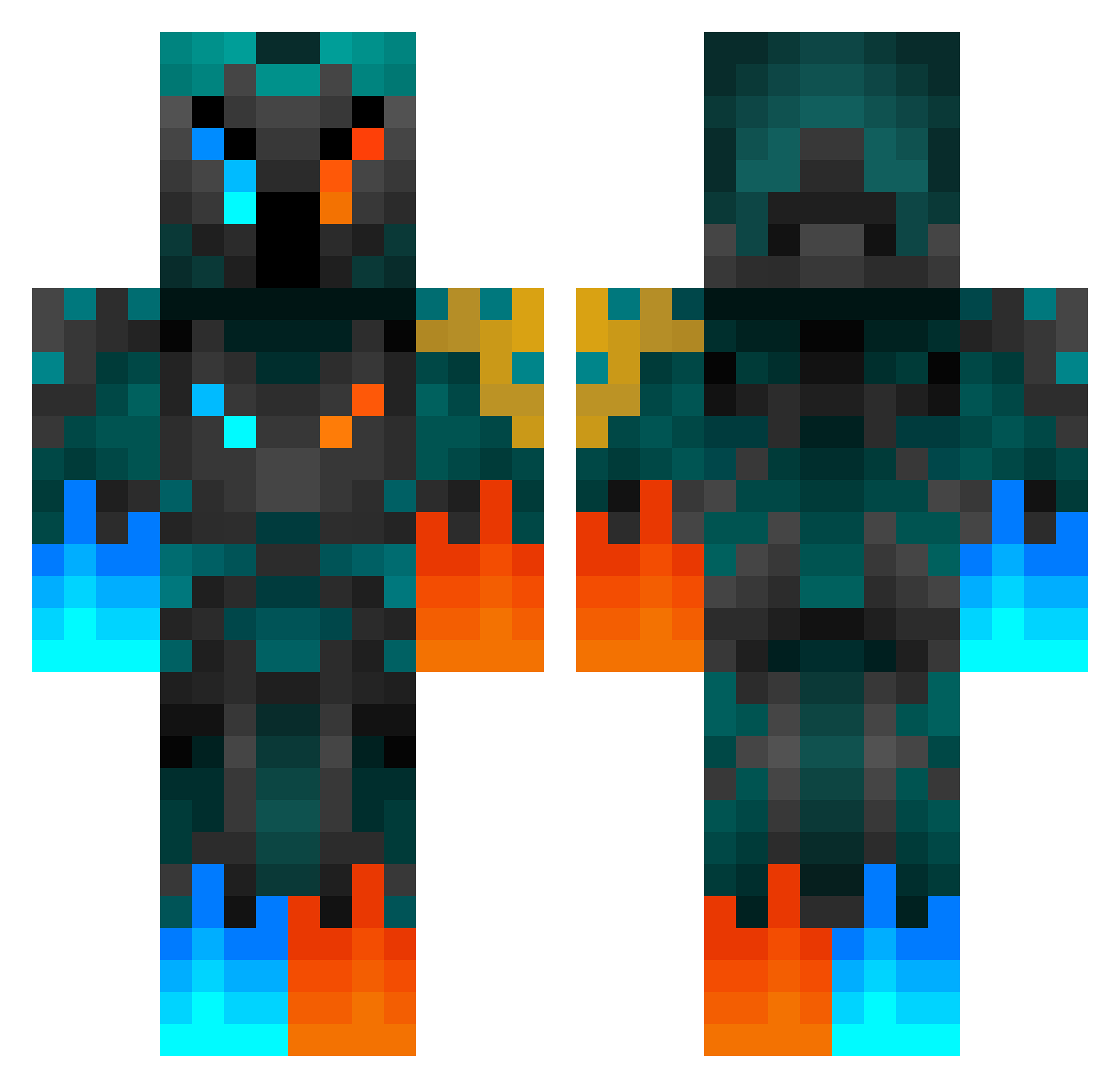 StoveToucher Minecraft skin, front and back view