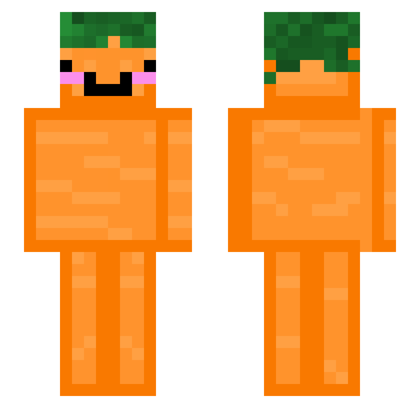 Pedimol Minecraft skin, front and back view