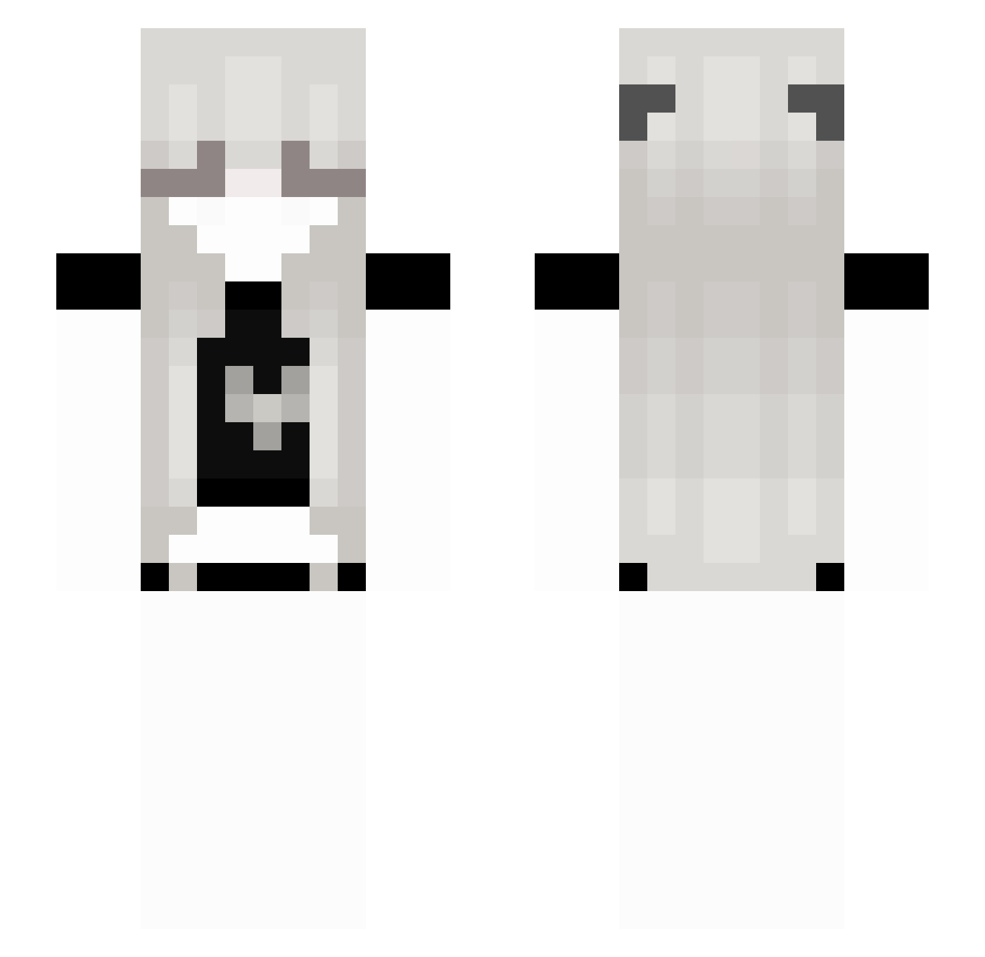 sadwithnick Minecraft skin, front and back view