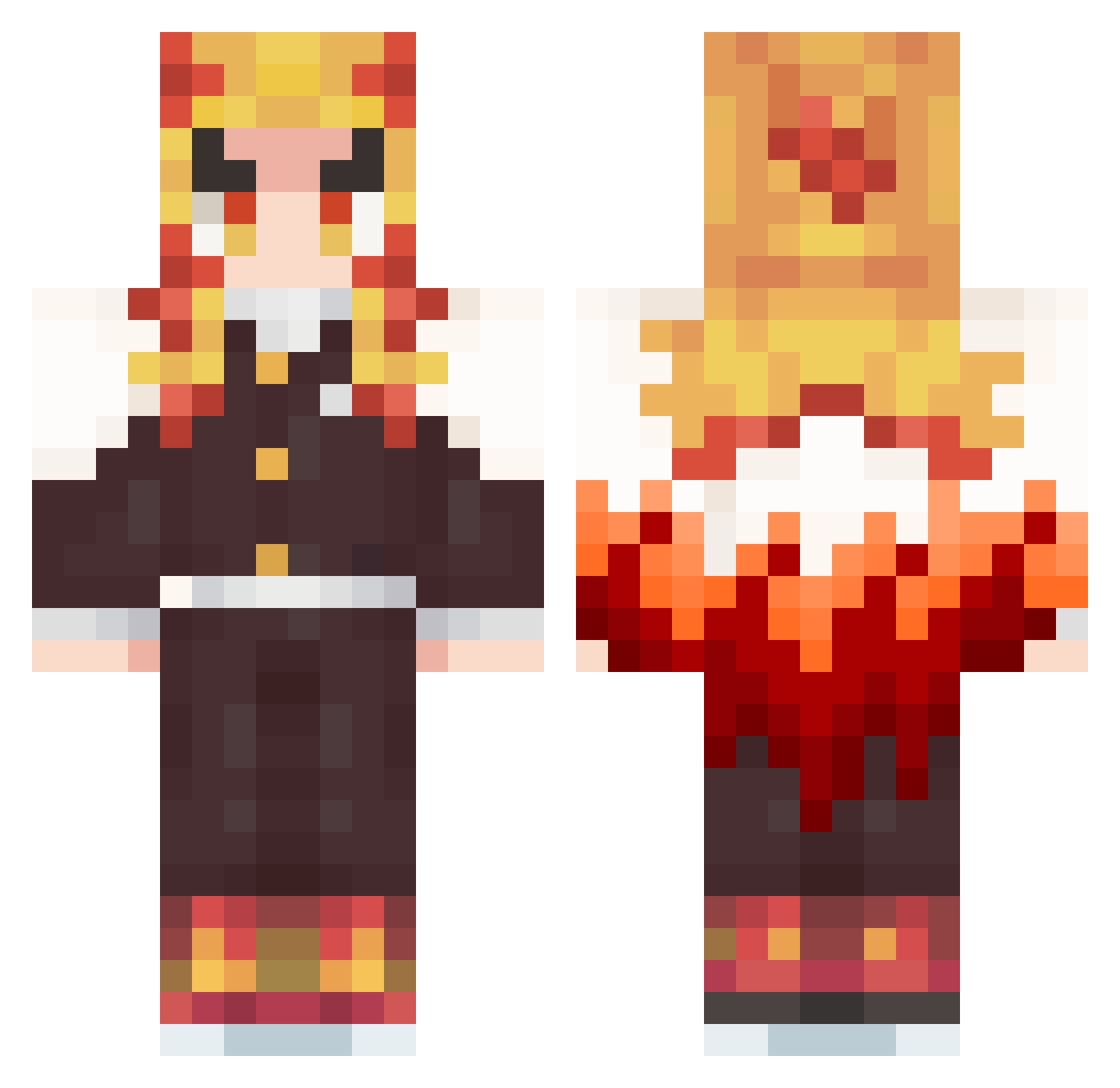 Bakamitai2 Minecraft skin, front and back view