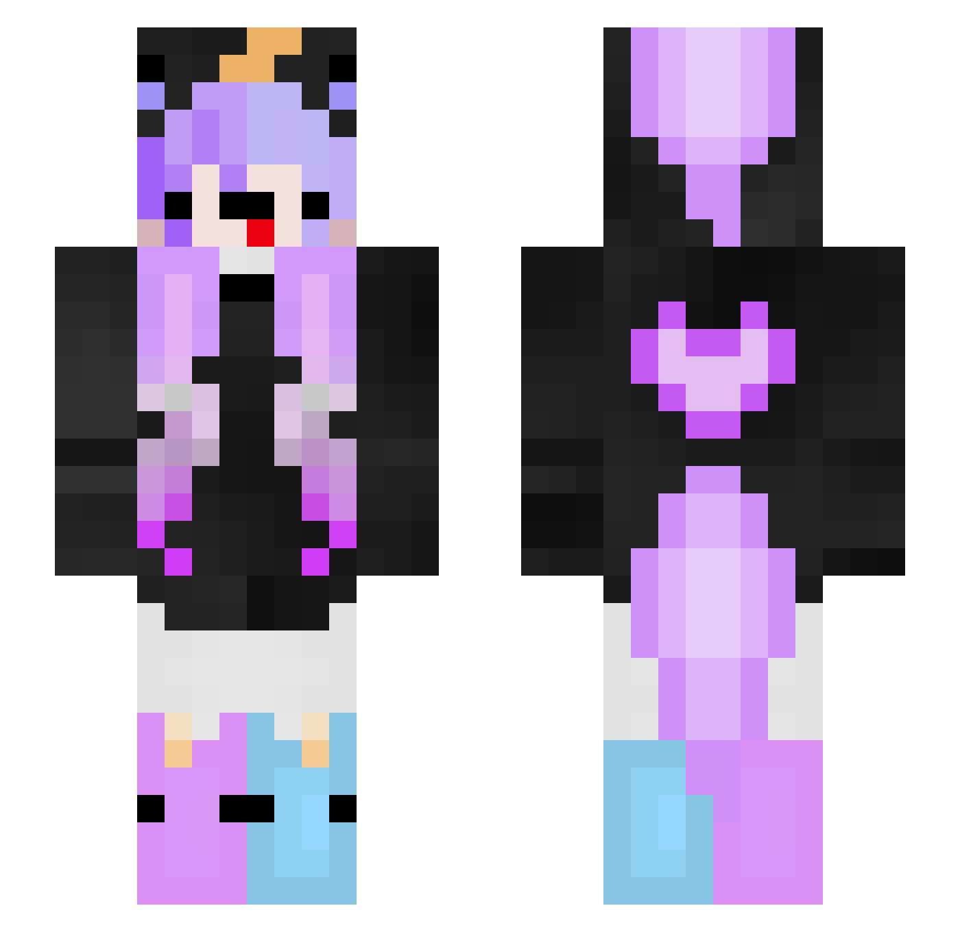 Lasercat3469 Minecraft skin, front and back view