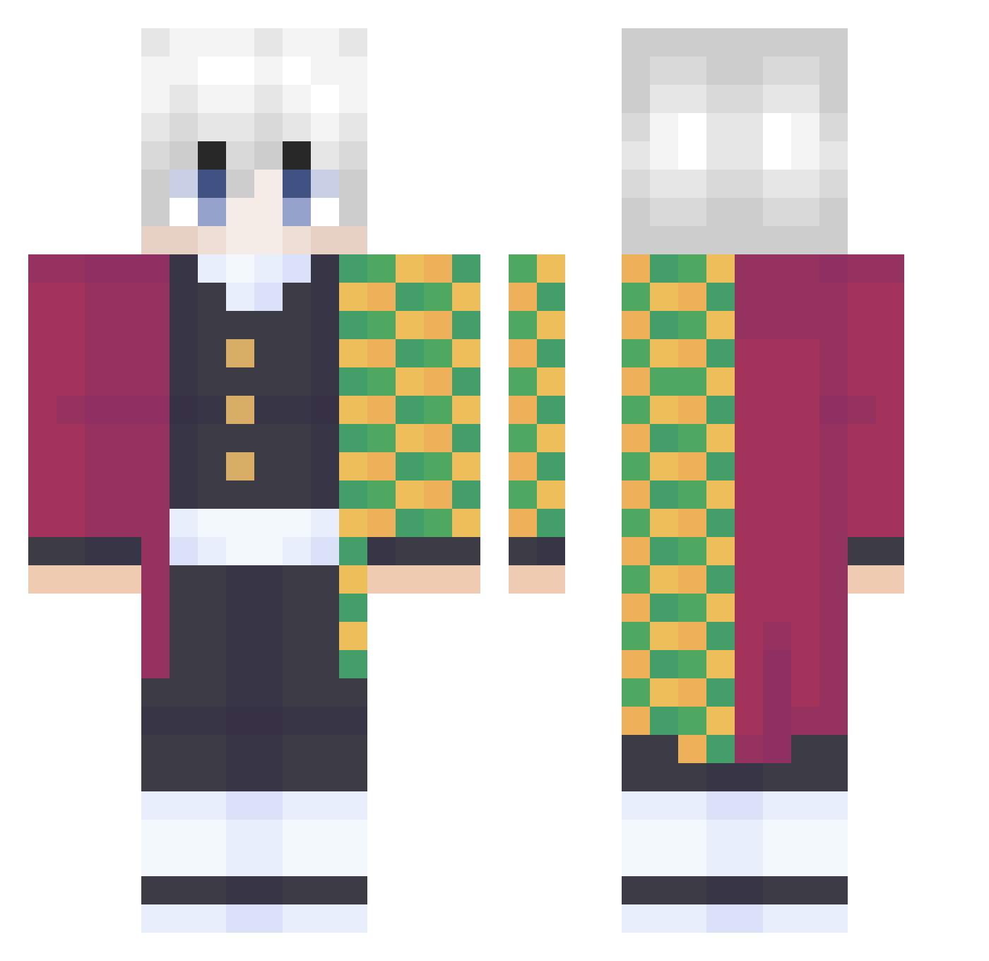 Absolute_inf Minecraft skin, front and back view