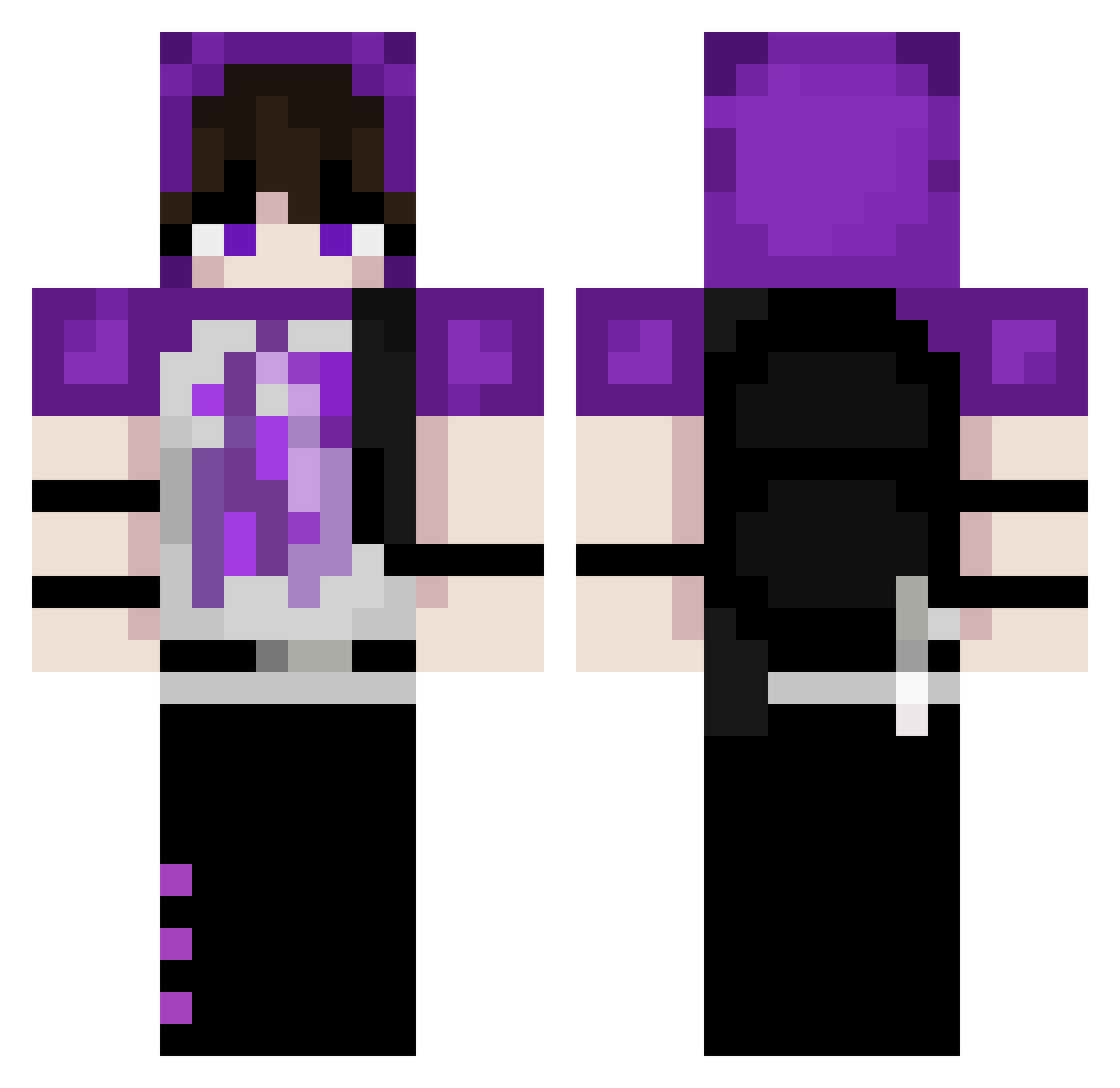 min77 Minecraft skin, front and back view