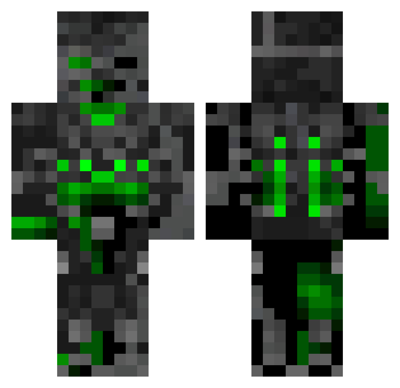 DarkSoul1815 Minecraft skin, front and back view
