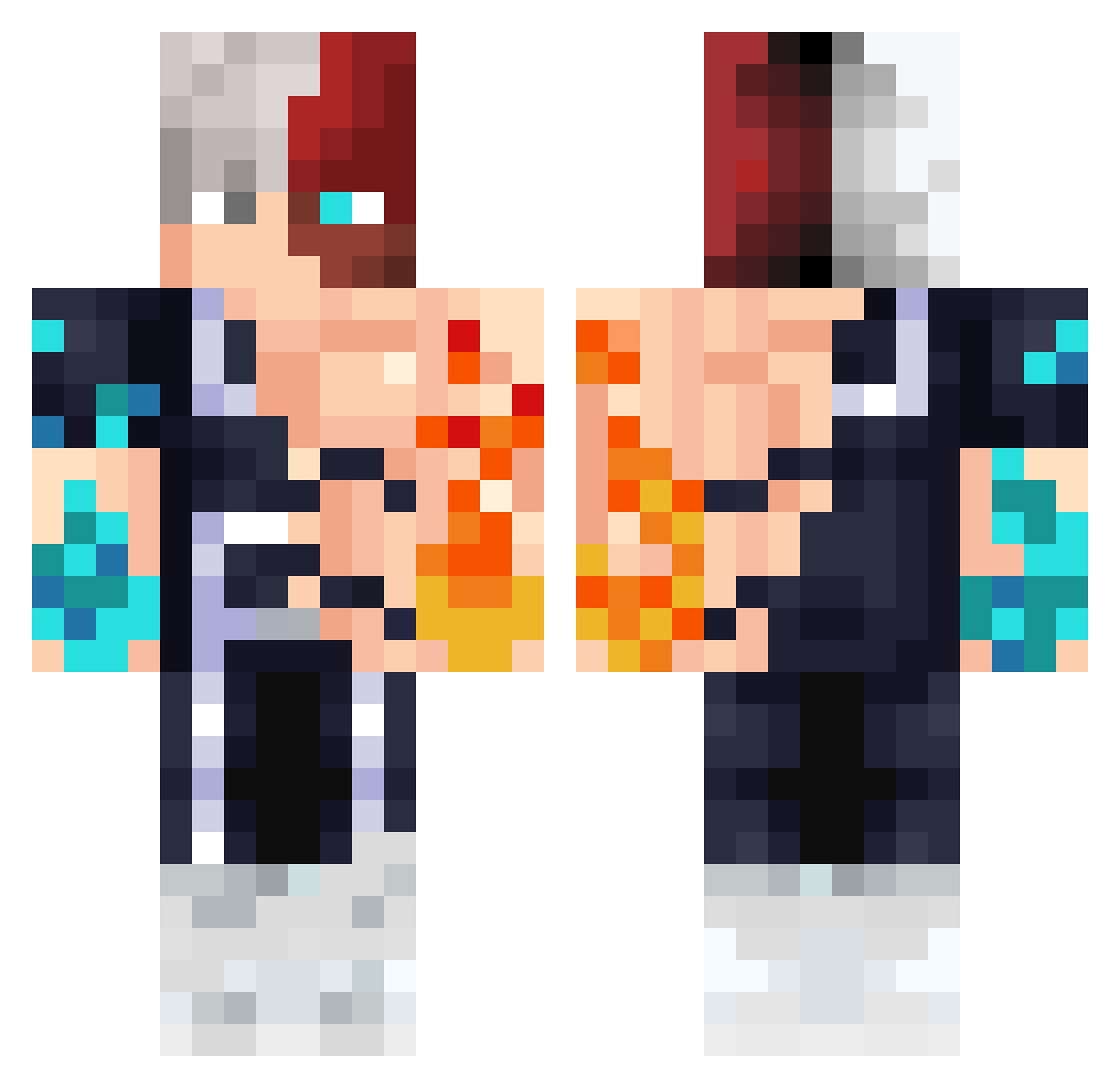 lolsoultaker Minecraft skin, front and back view