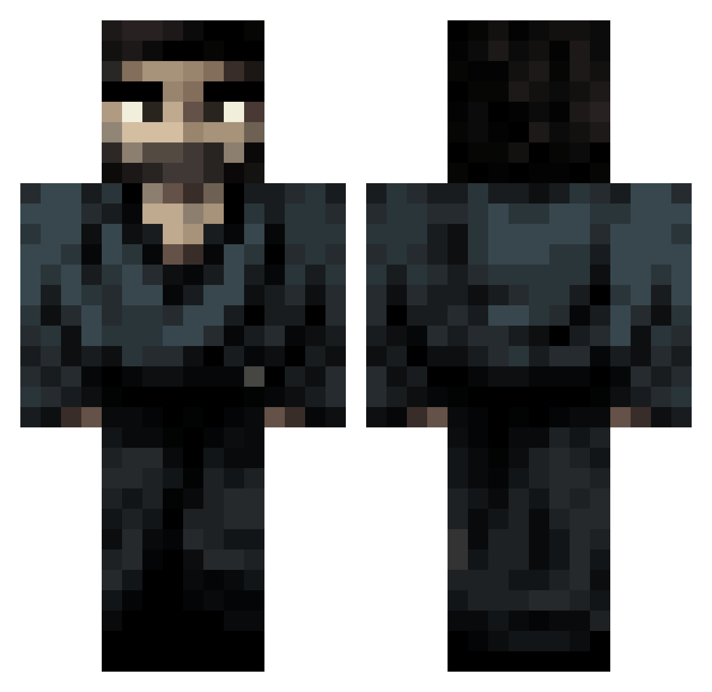 AyeDatsJay Minecraft skin, front and back view