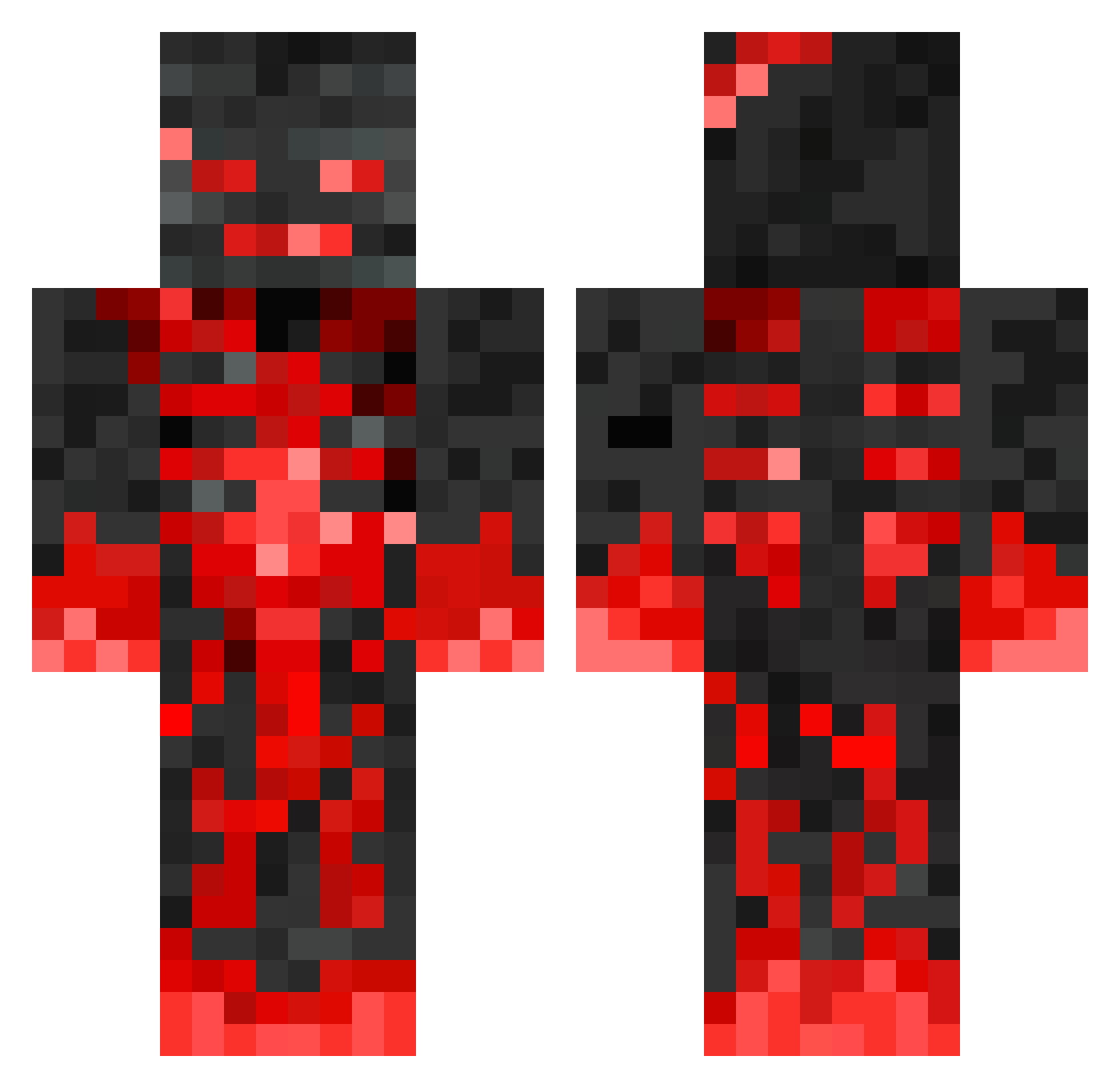 iPrestiige Minecraft skin, front and back view