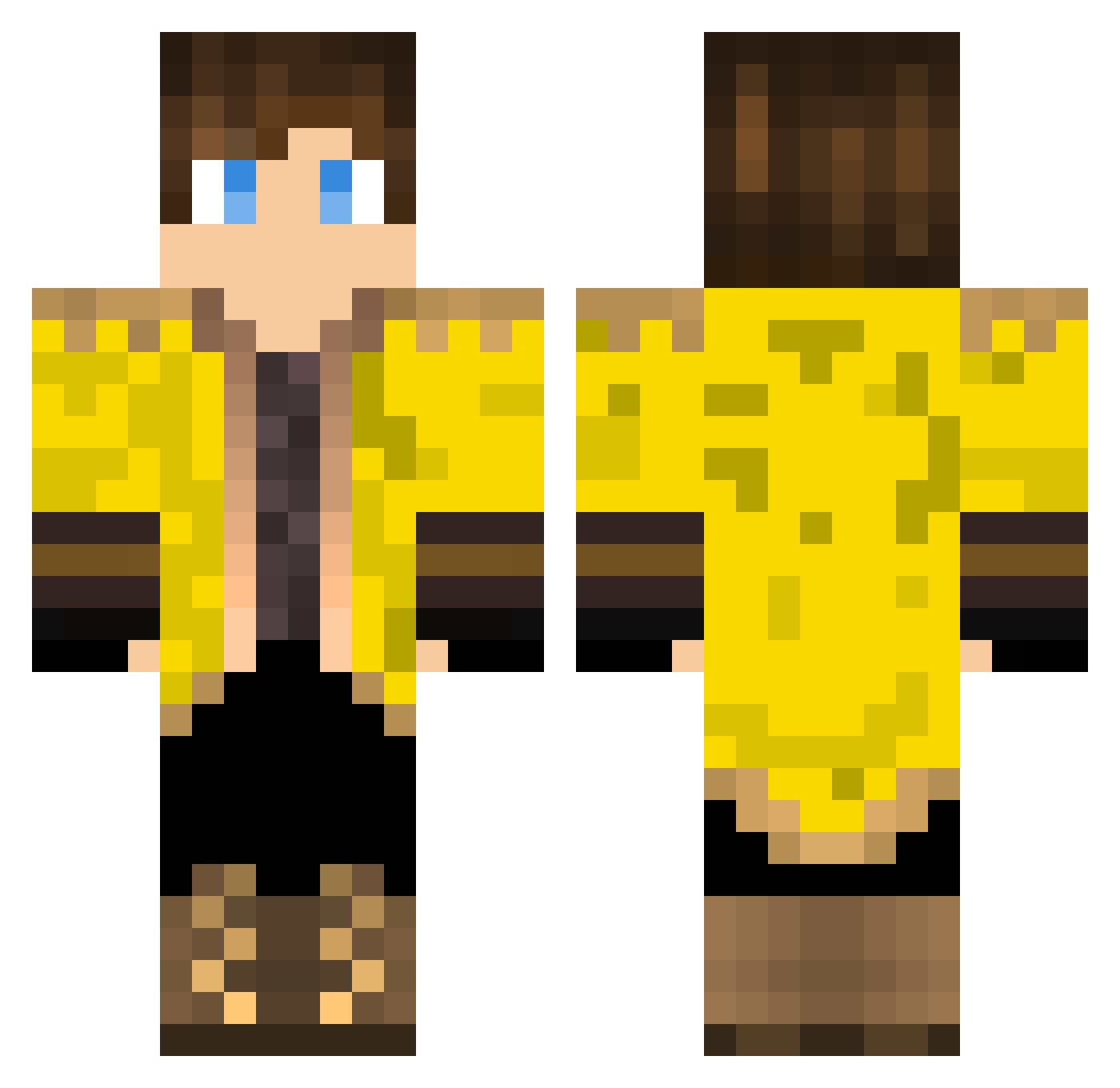 Arglaze Minecraft skin, front and back view