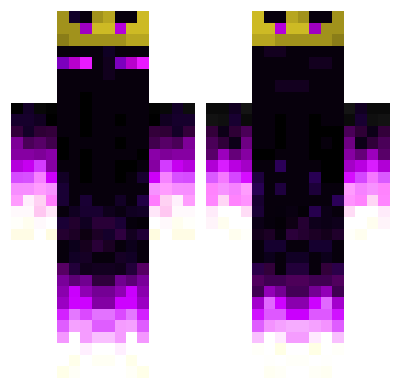 PoisonNv Minecraft skin, front and back view