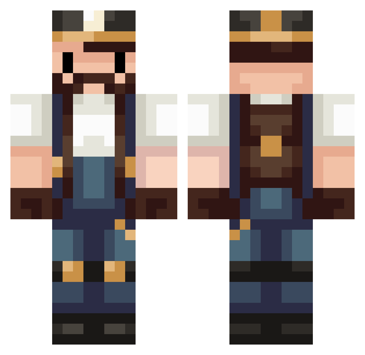autotelic Minecraft skin, front and back view