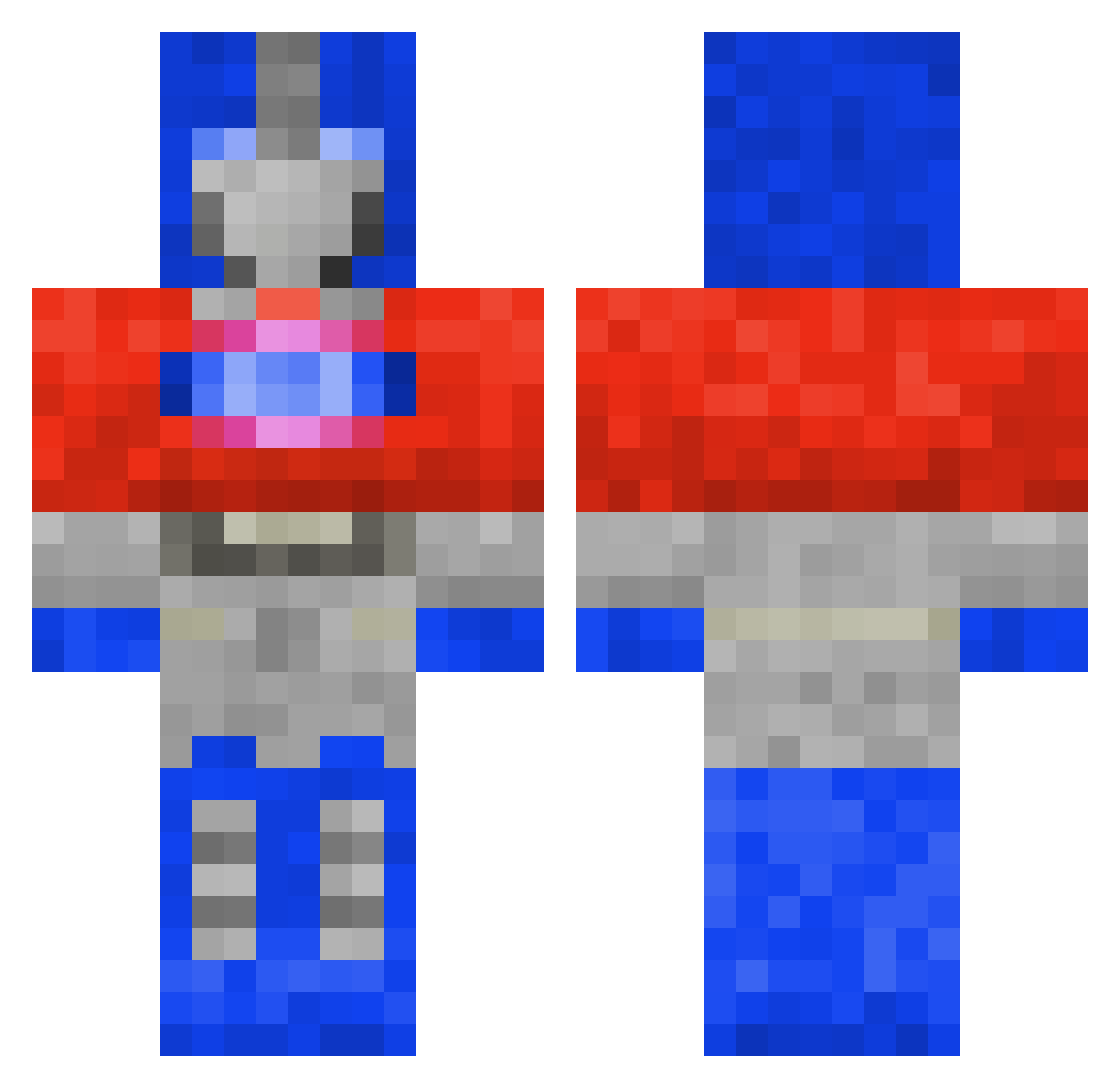 IcarusAngelus Minecraft skin, front and back view