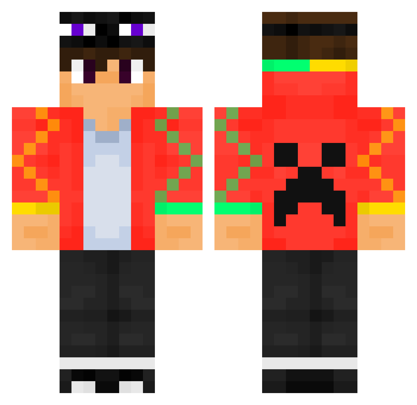 Skart_YT Minecraft skin, front and back view