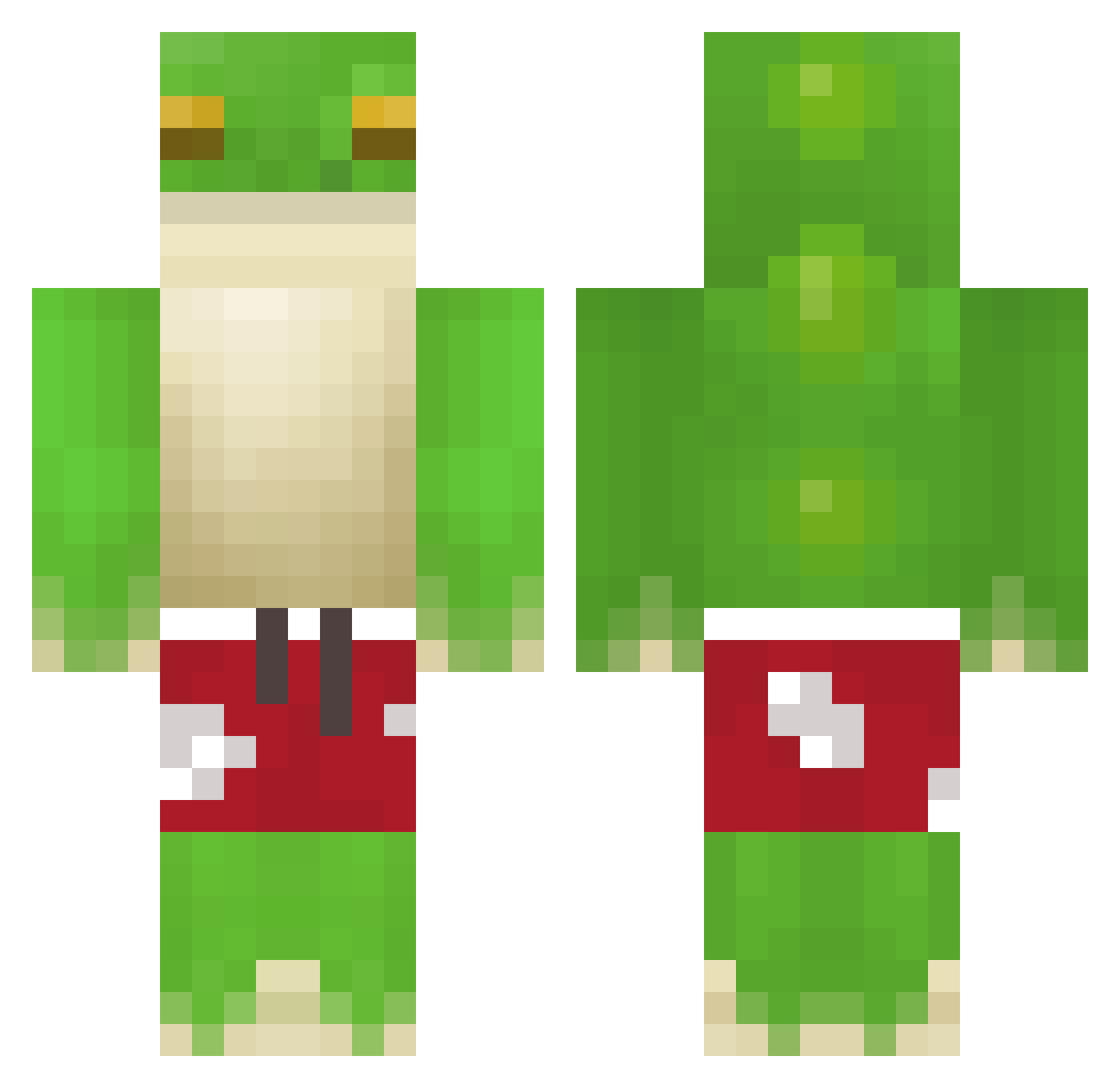 Block_Gamer2K Minecraft skin, front and back view