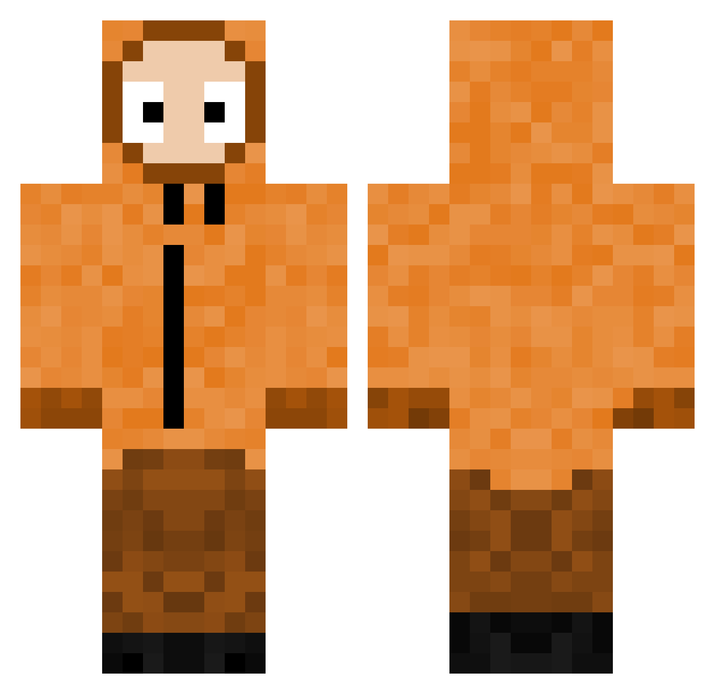 Omnipotent12 Minecraft skin, front and back view