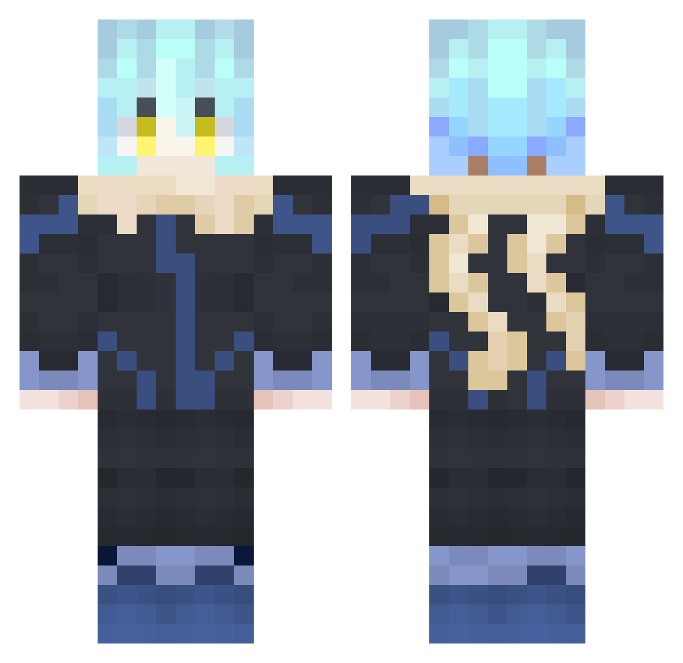 RimuruISTempest Minecraft skin, front and back view
