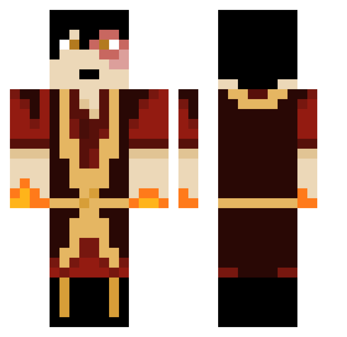 HapanaBanana Minecraft skin, front and back view