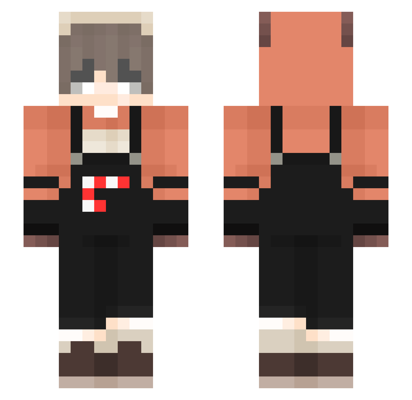 AngelSaber Minecraft skin, front and back view