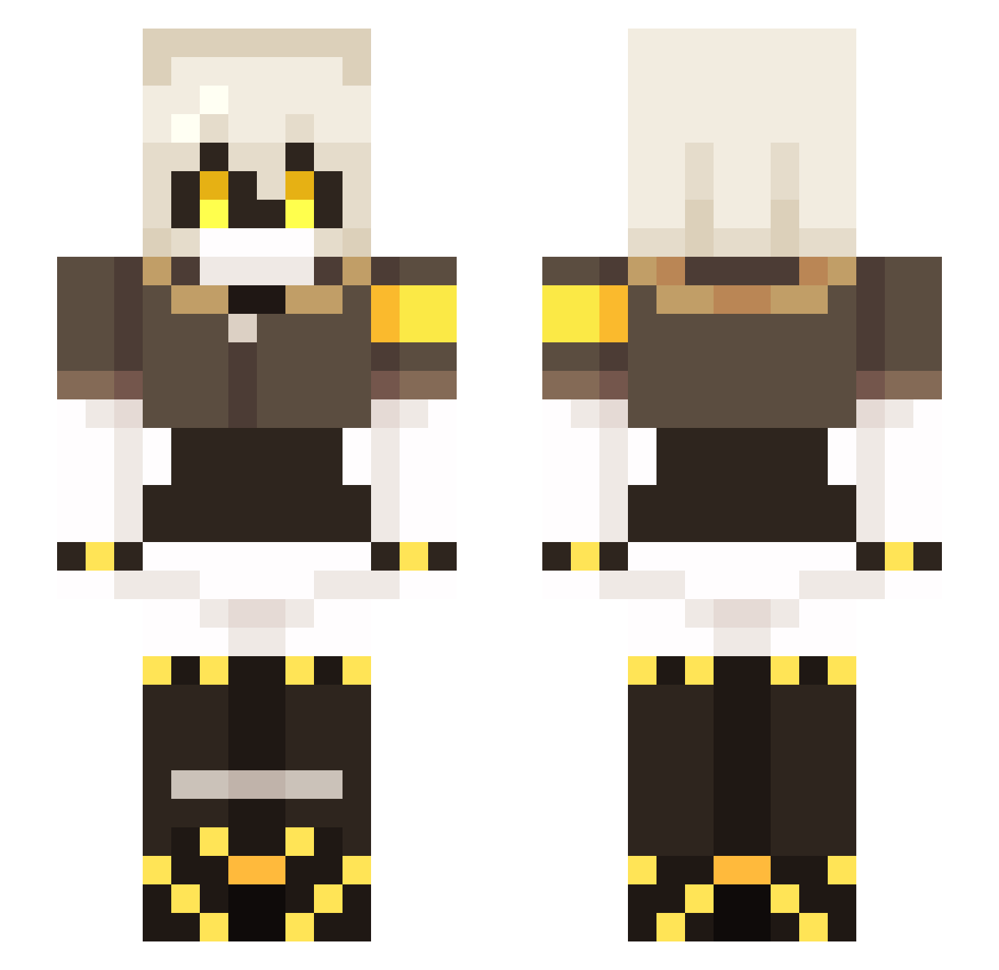 Pierceisgone Minecraft skin, front and back view