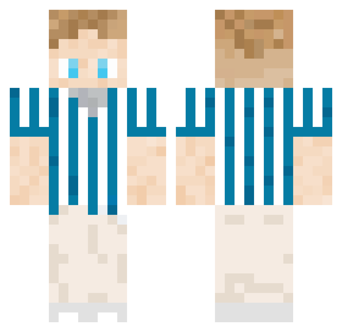 Pastylka Minecraft skin, front and back view