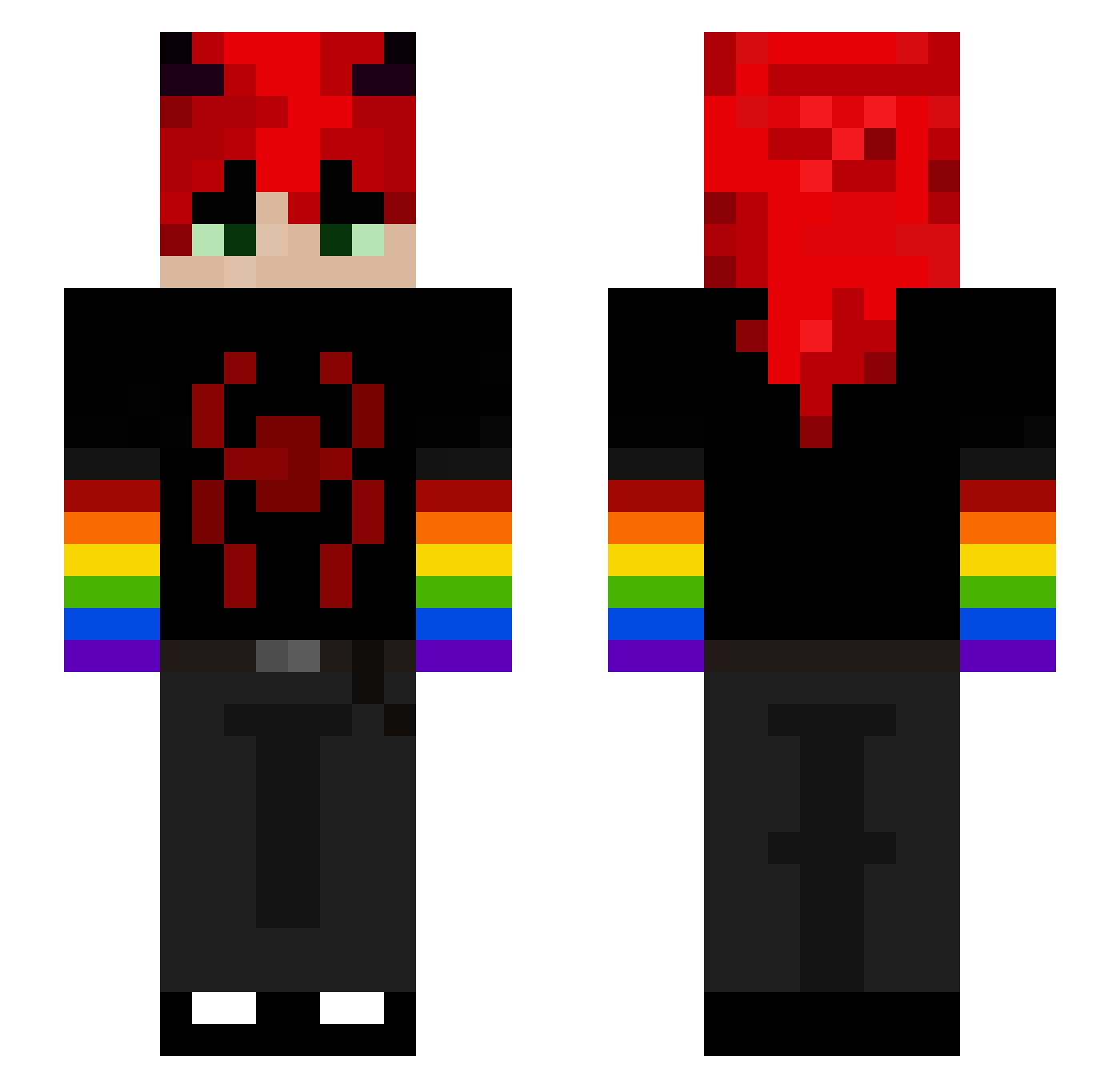 its5pm Minecraft skin, front and back view