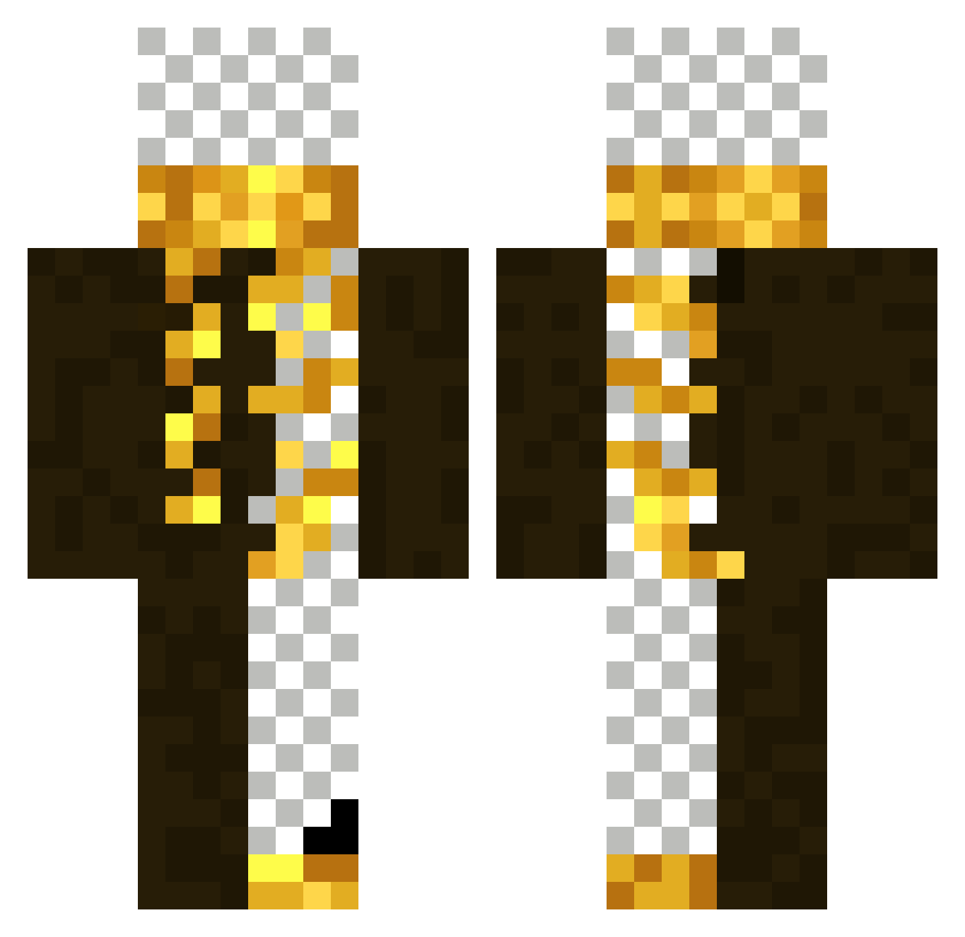 Bendyplz Minecraft skin, front and back view