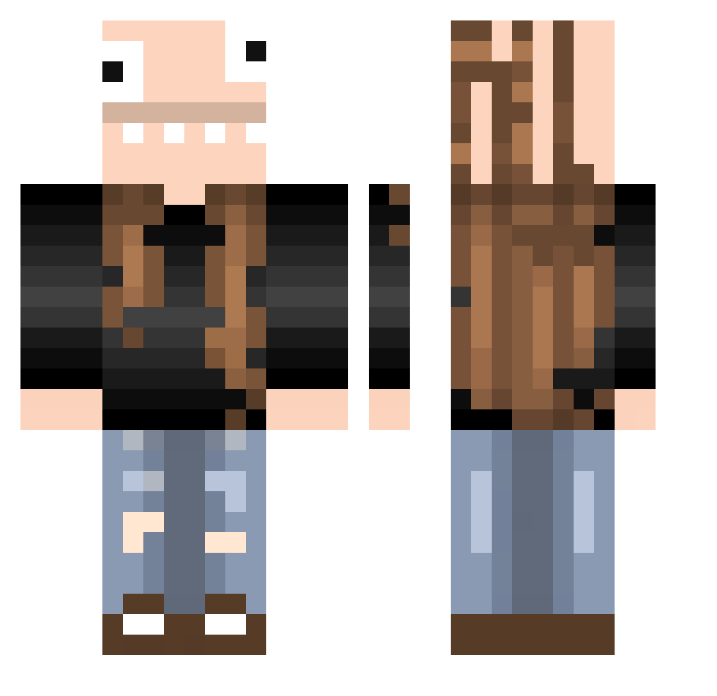 FVL Minecraft skin, front and back view