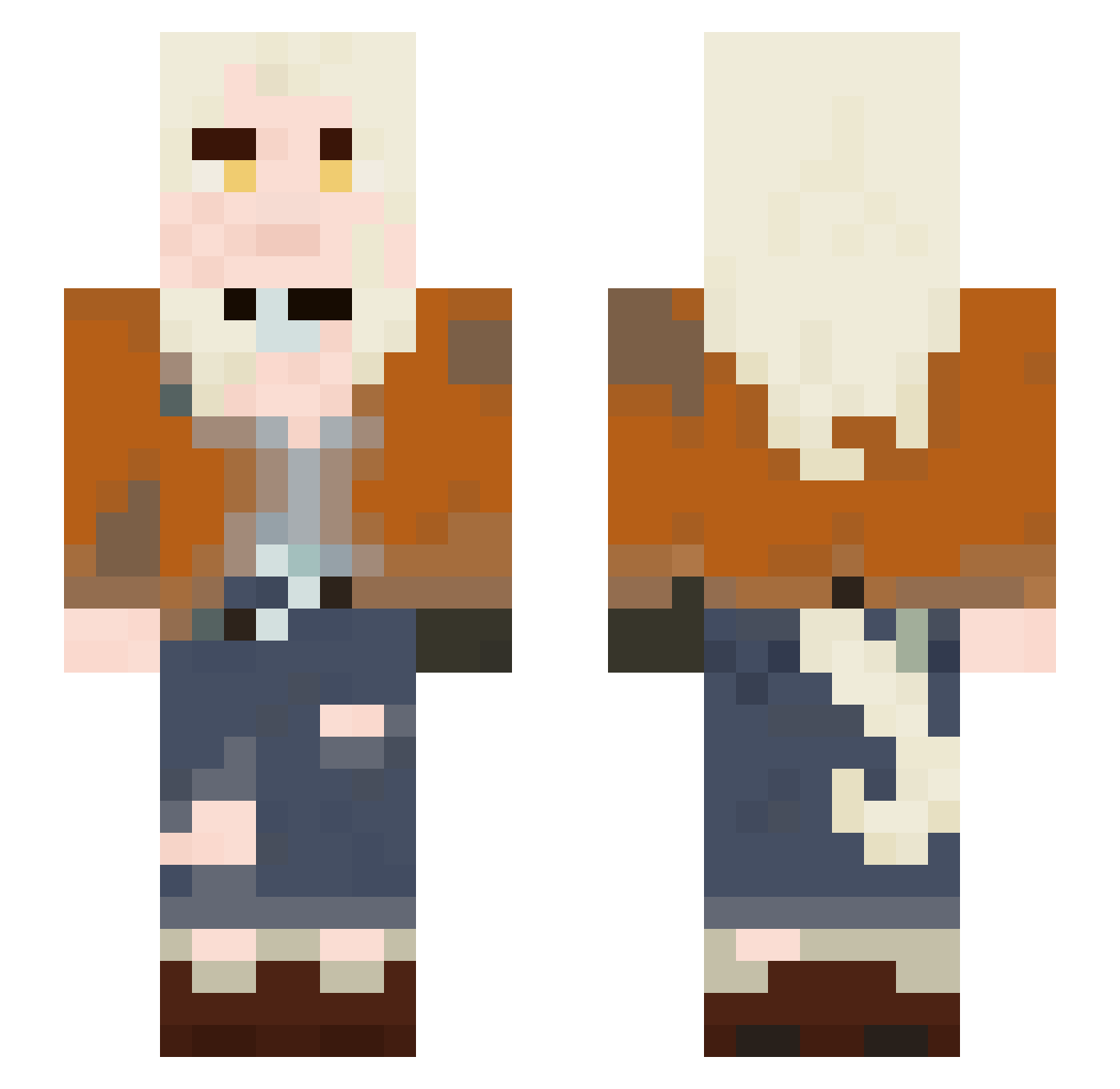 Dufourmond Minecraft skin, front and back view
