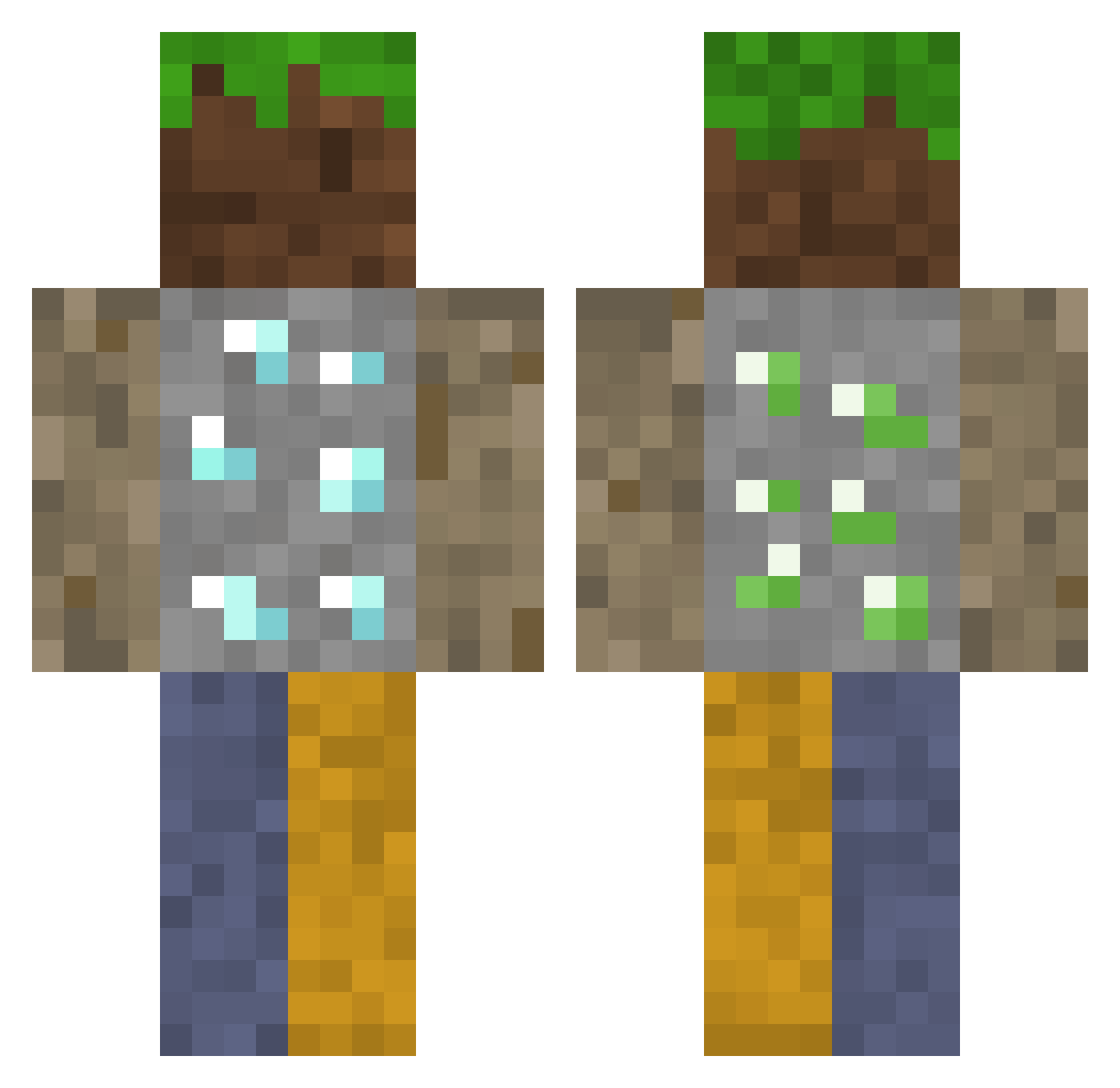 wasabi556 Minecraft skin, front and back view