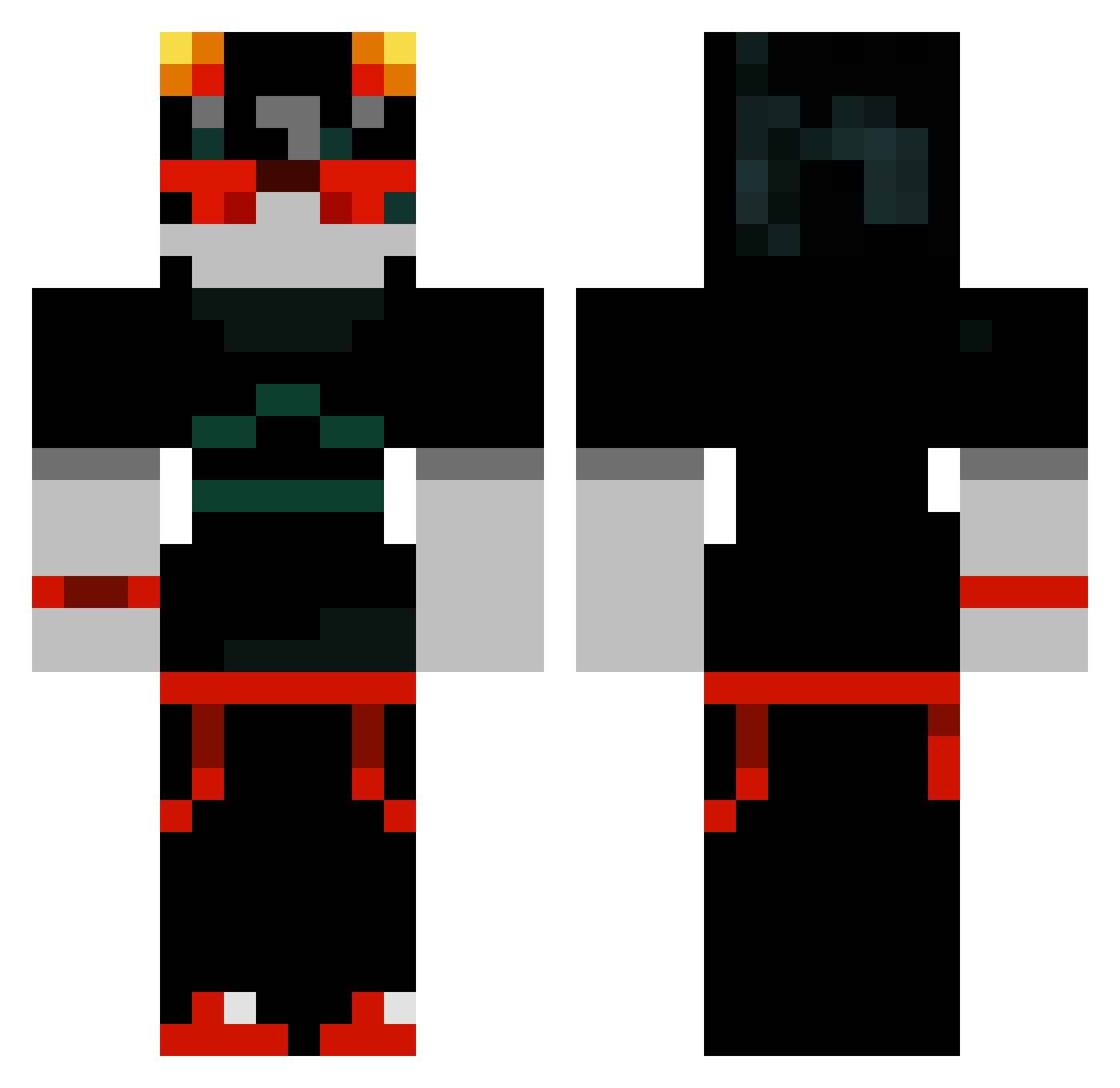 basaltes Minecraft skin, front and back view