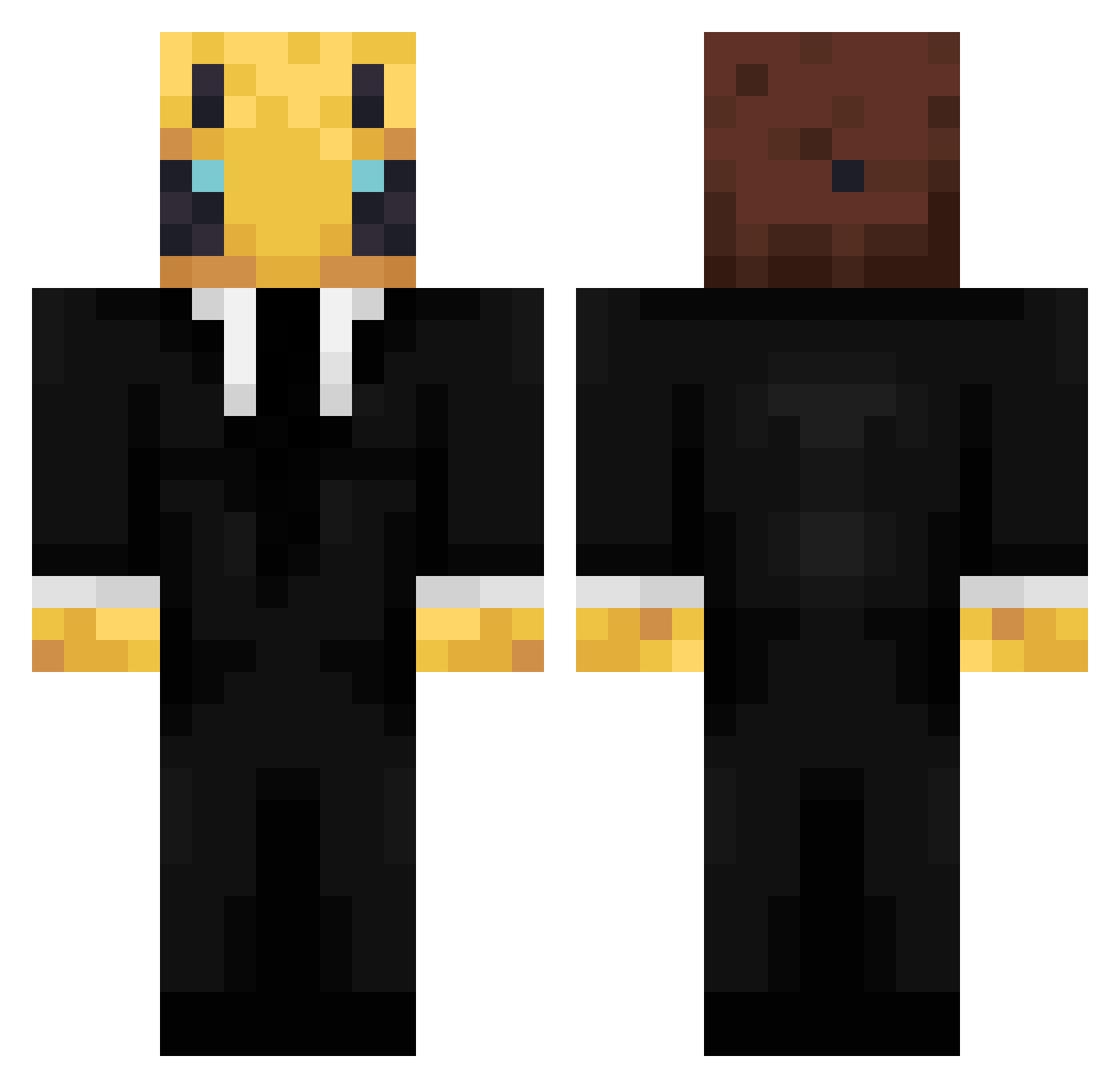 korboria Minecraft skin, front and back view