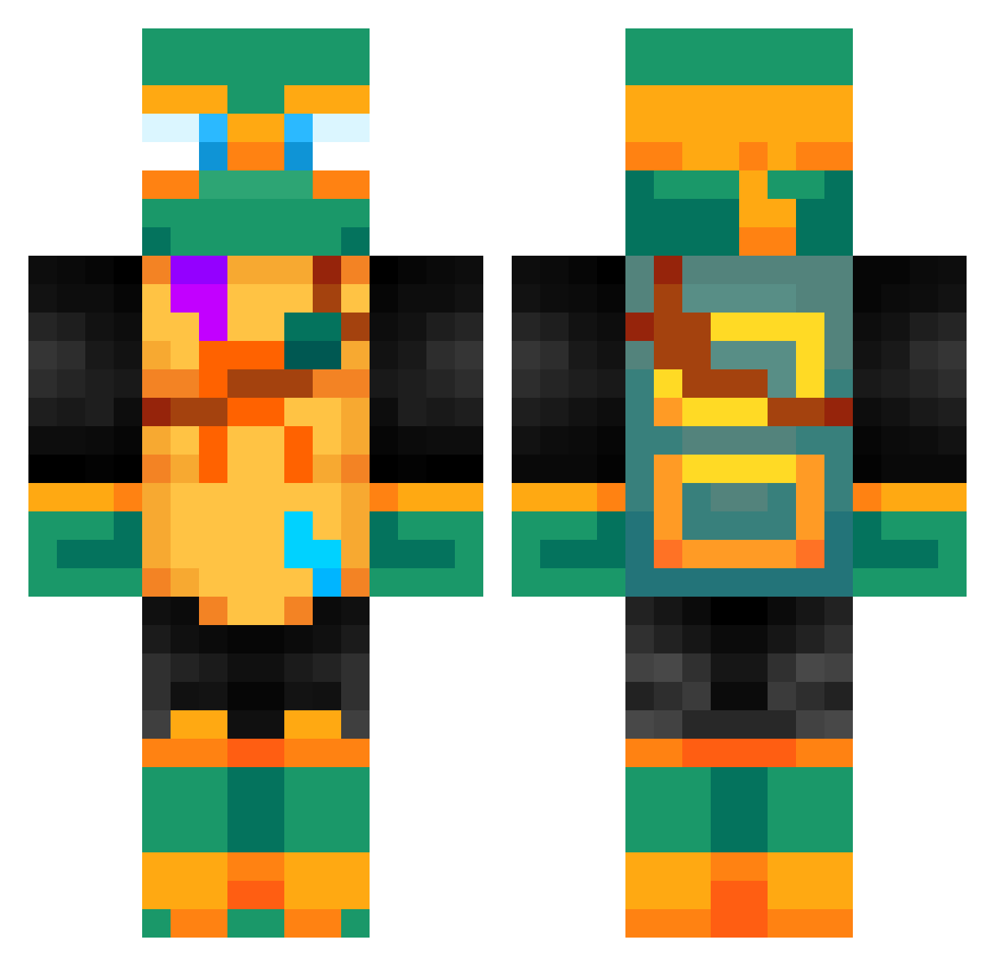 ObservedPuppy74 Minecraft skin, front and back view