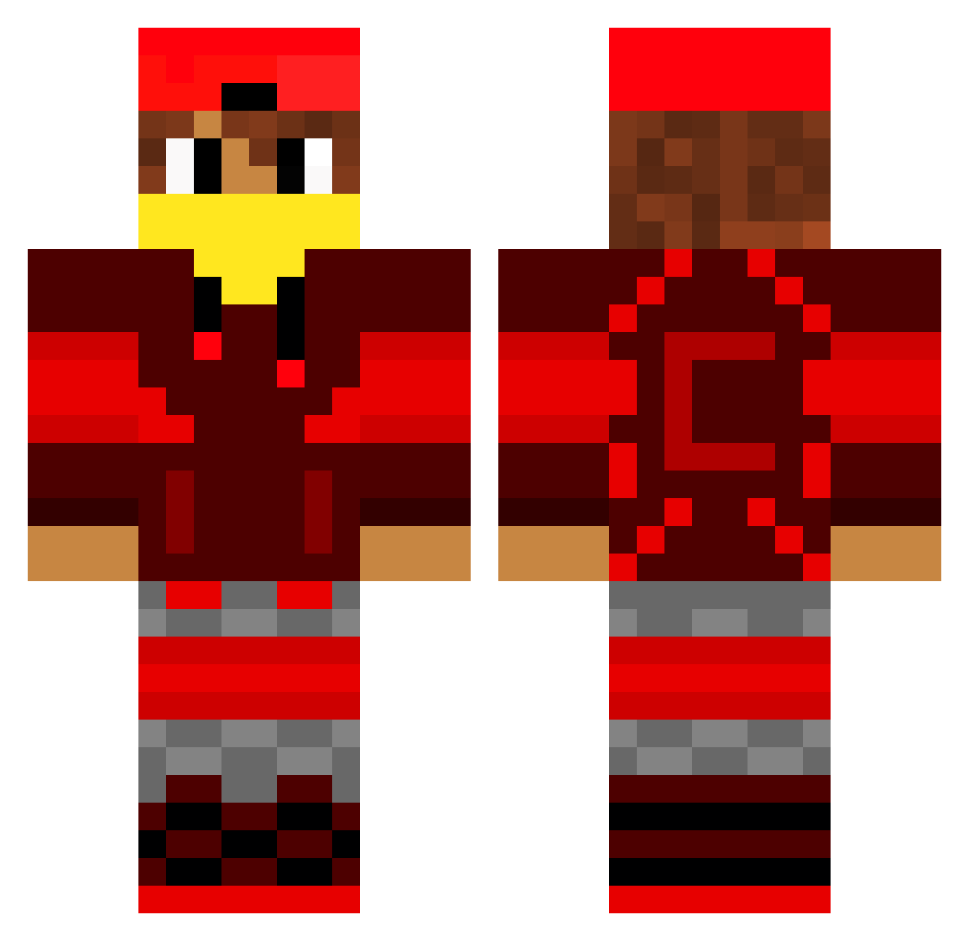 Arcadeoddie Minecraft skin, front and back view