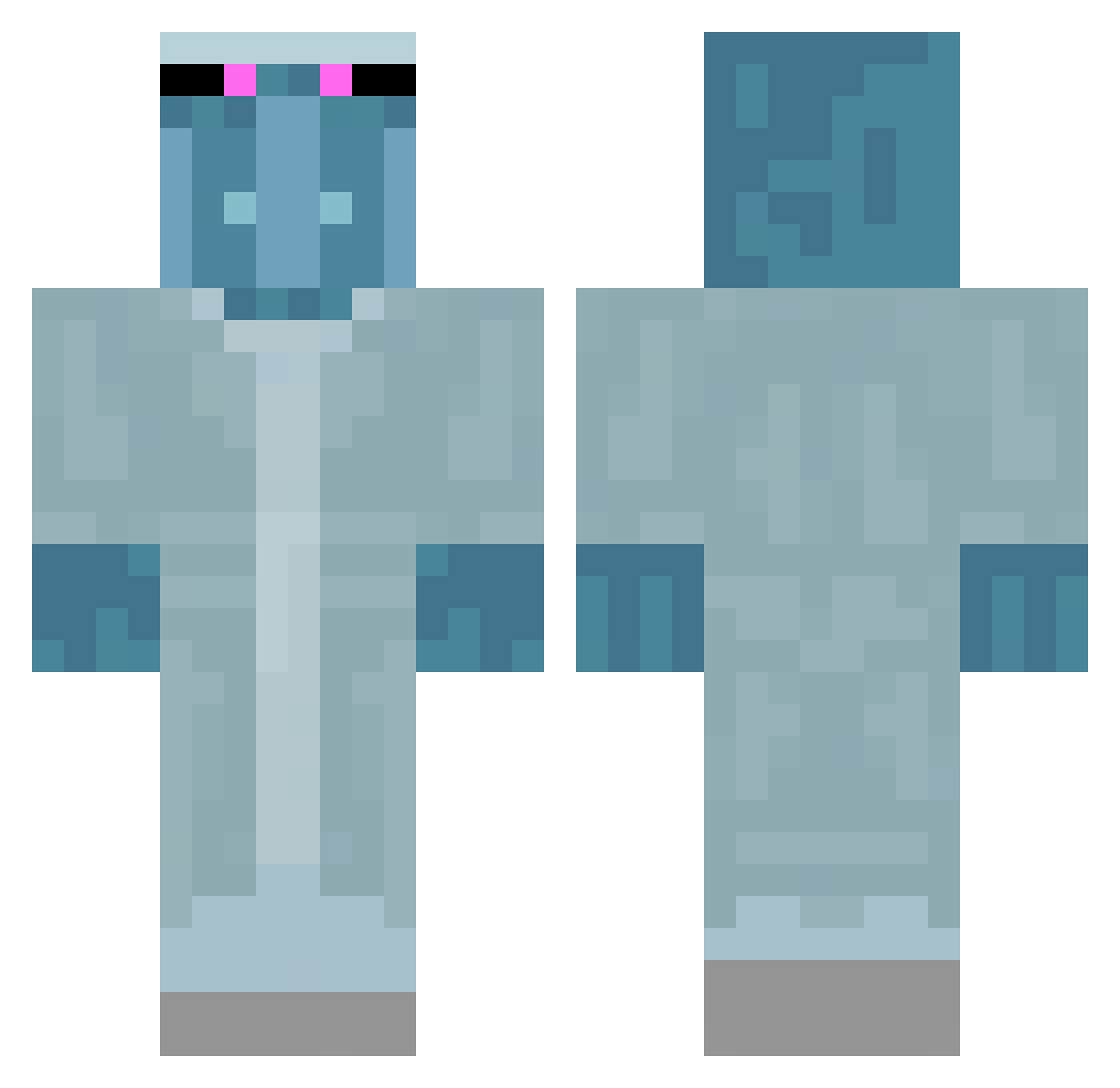 ZekiChan Minecraft skin, front and back view