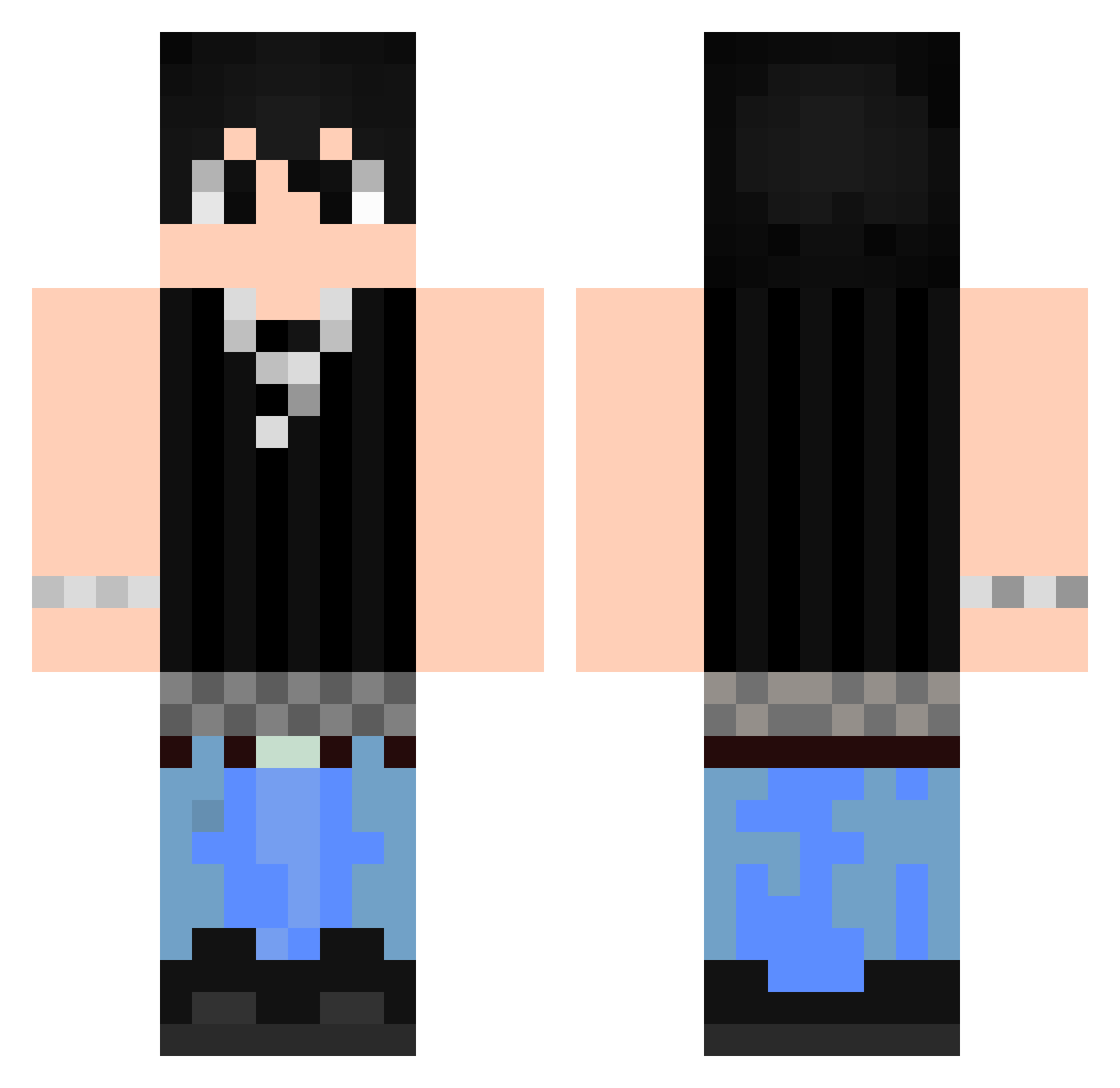 DNSSTHELIMITLESS Minecraft skin, front and back view