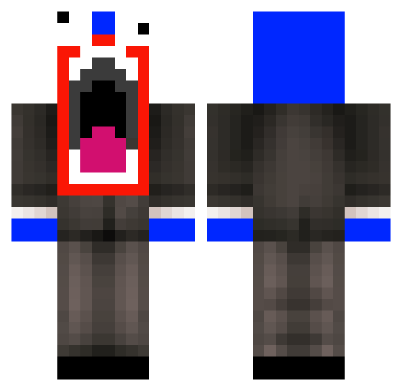 OfficialCritz Minecraft skin, front and back view