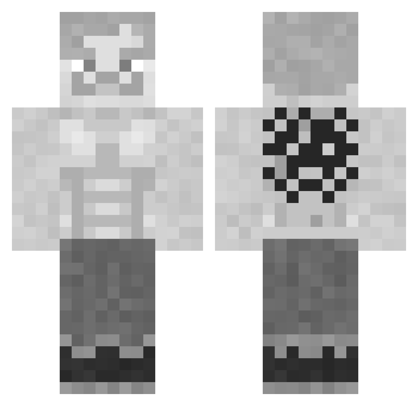 salthura Minecraft skin, front and back view