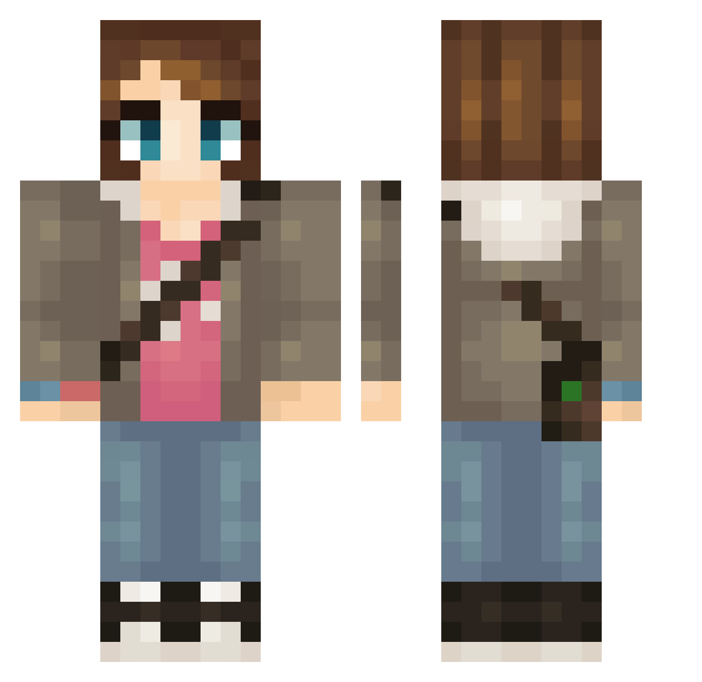 sheaisthecoolest Minecraft skin, front and back view
