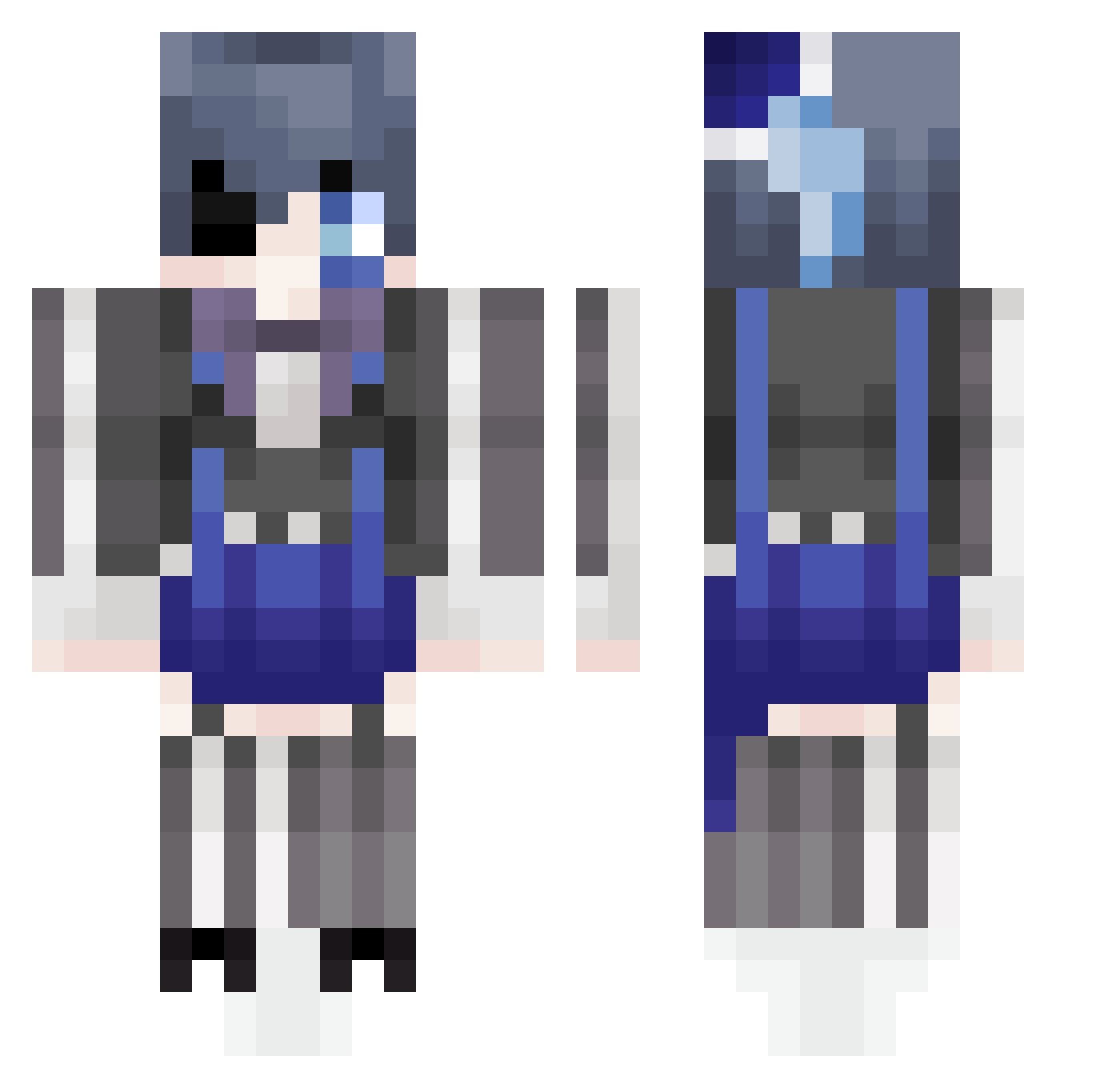 cr4zyg1rl Minecraft skin, front and back view