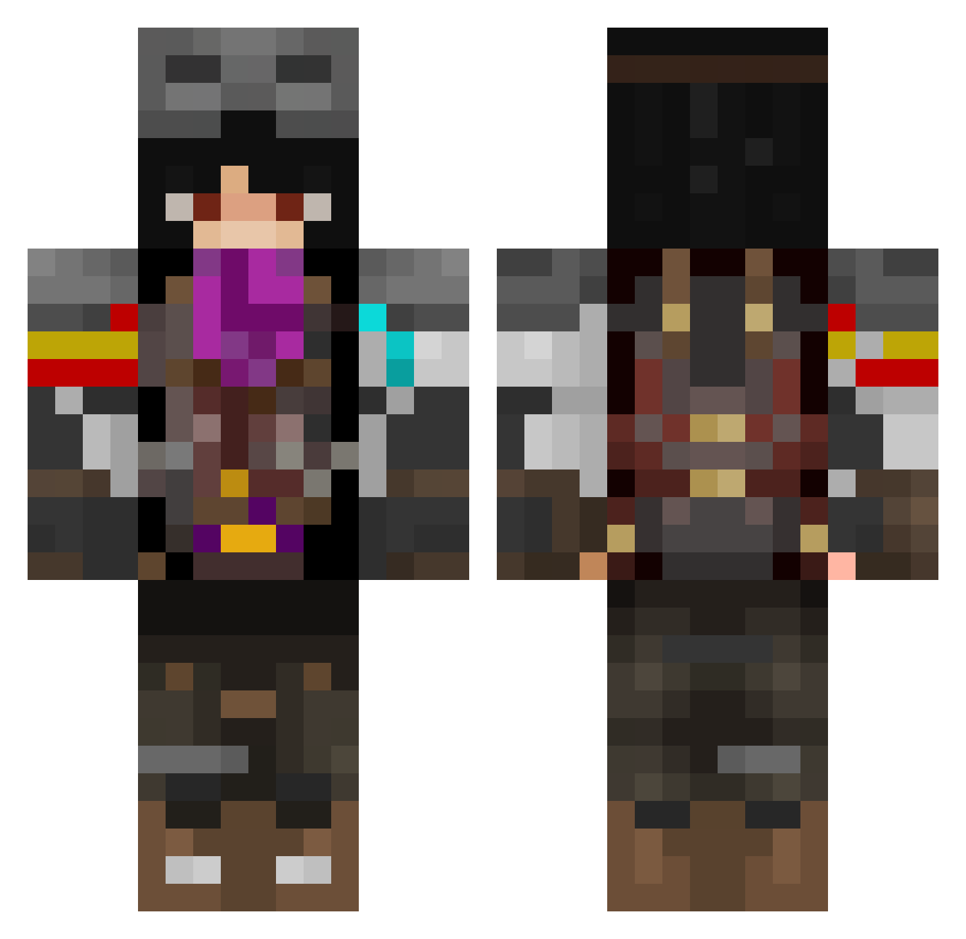 ManuLav Minecraft skin, front and back view